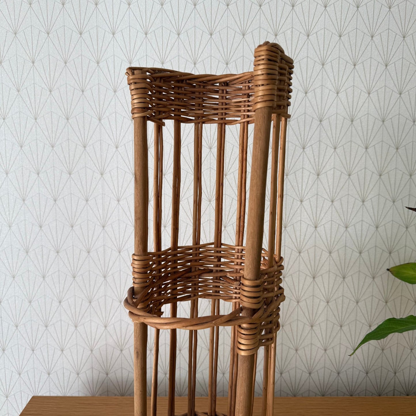 French bread basket wicker rattan storage organizer display bakery 04092512