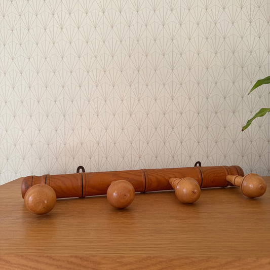 Vintage French Faux Bamboo Wall Coat Rack 4 Pegs Hat Hanger 1708261 Unbranded