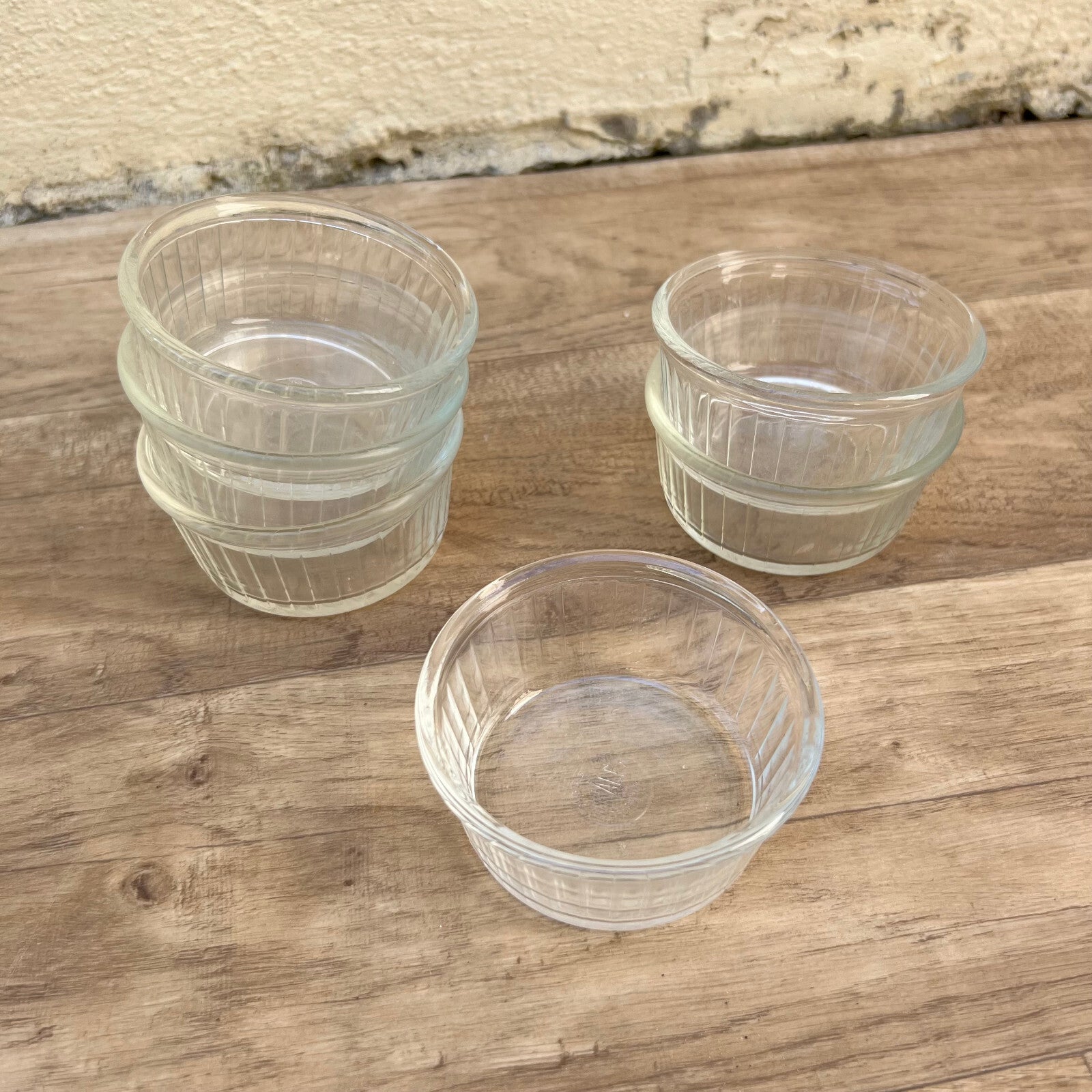 Duralex Ramekins French Clear Glass Vintage Set of 6 Dishes 07062213 Duralex