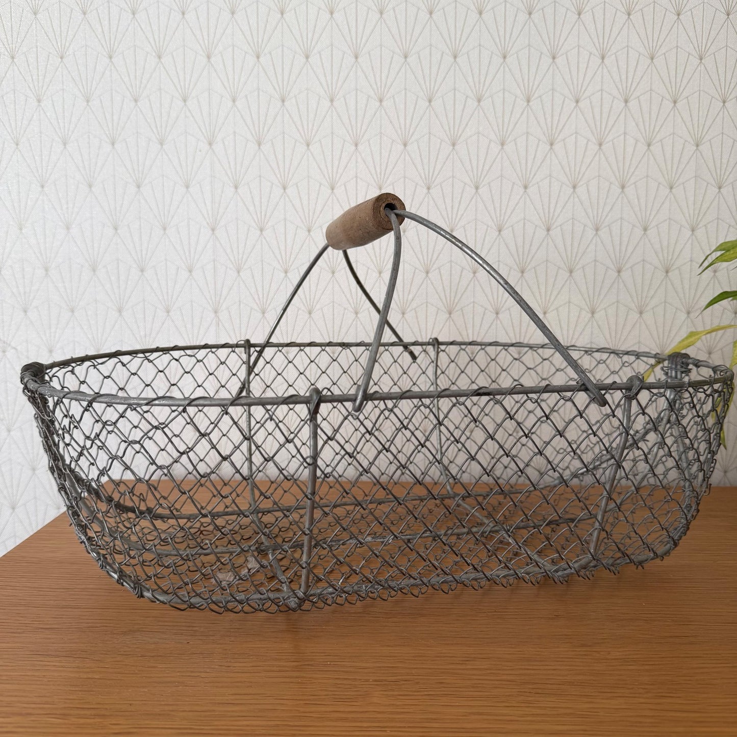 French Vintage Wire Metal Basket Oval Garden Storage 1506268 Fleamarketfrance