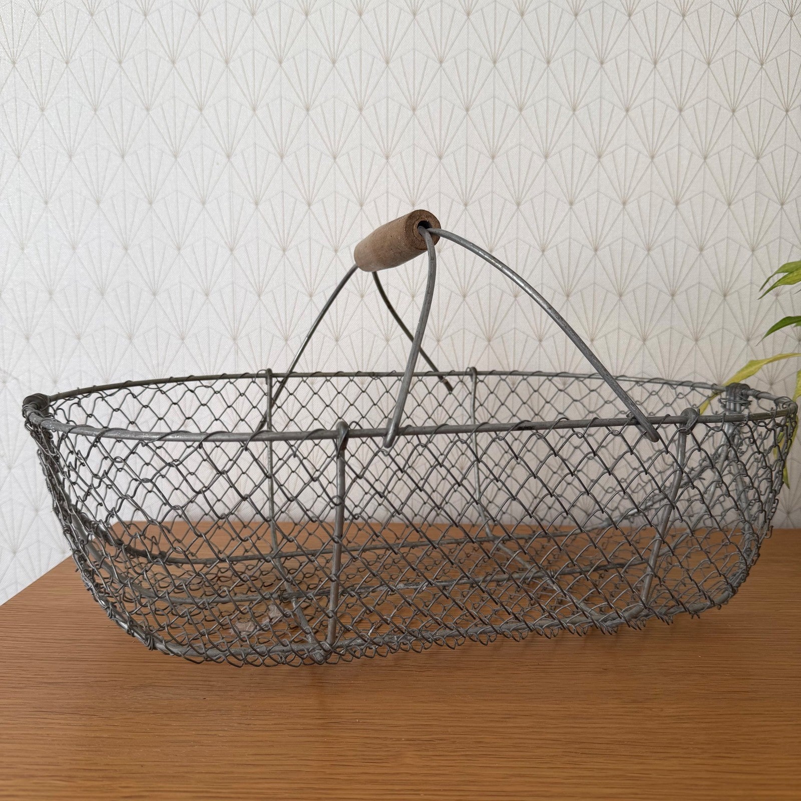 French Vintage Wire Metal Basket Oval Garden Storage 1506268 Fleamarketfrance