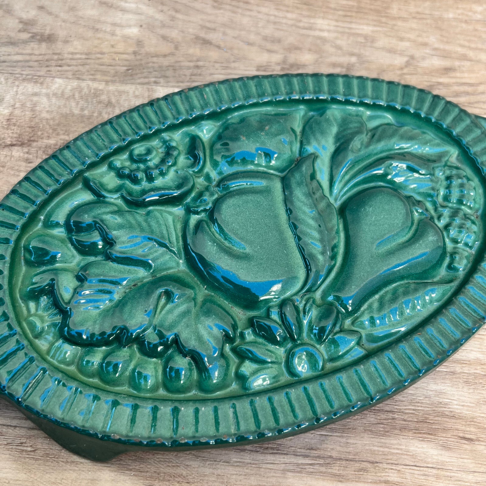French Cast Iron Trivet Green Patina Vintage Kitchen Decor 13092214 Unbranded