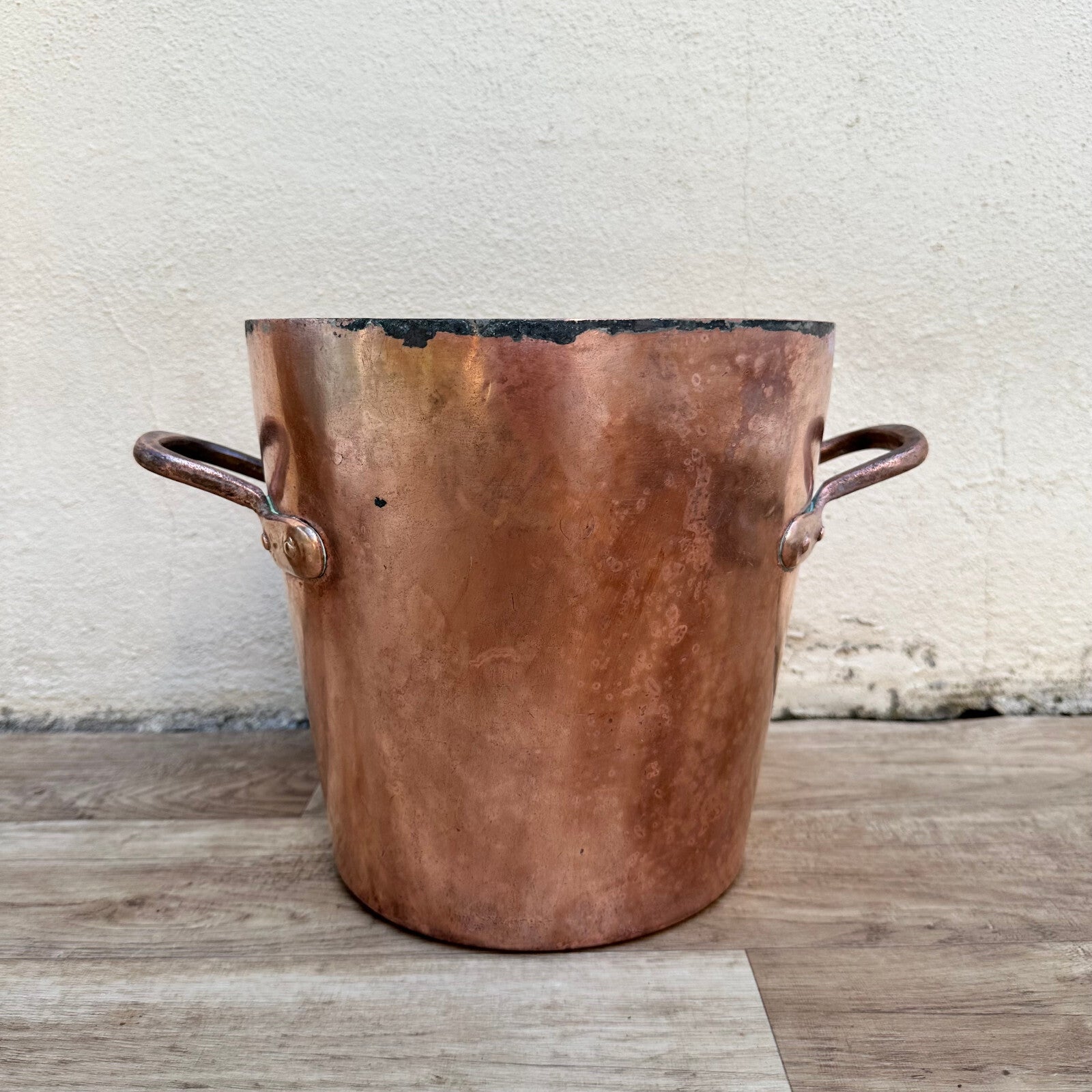 French Copper Bucket Antique Dovetailed Farmhouse Kitchen Pail 1308255* Fleamarketfrance