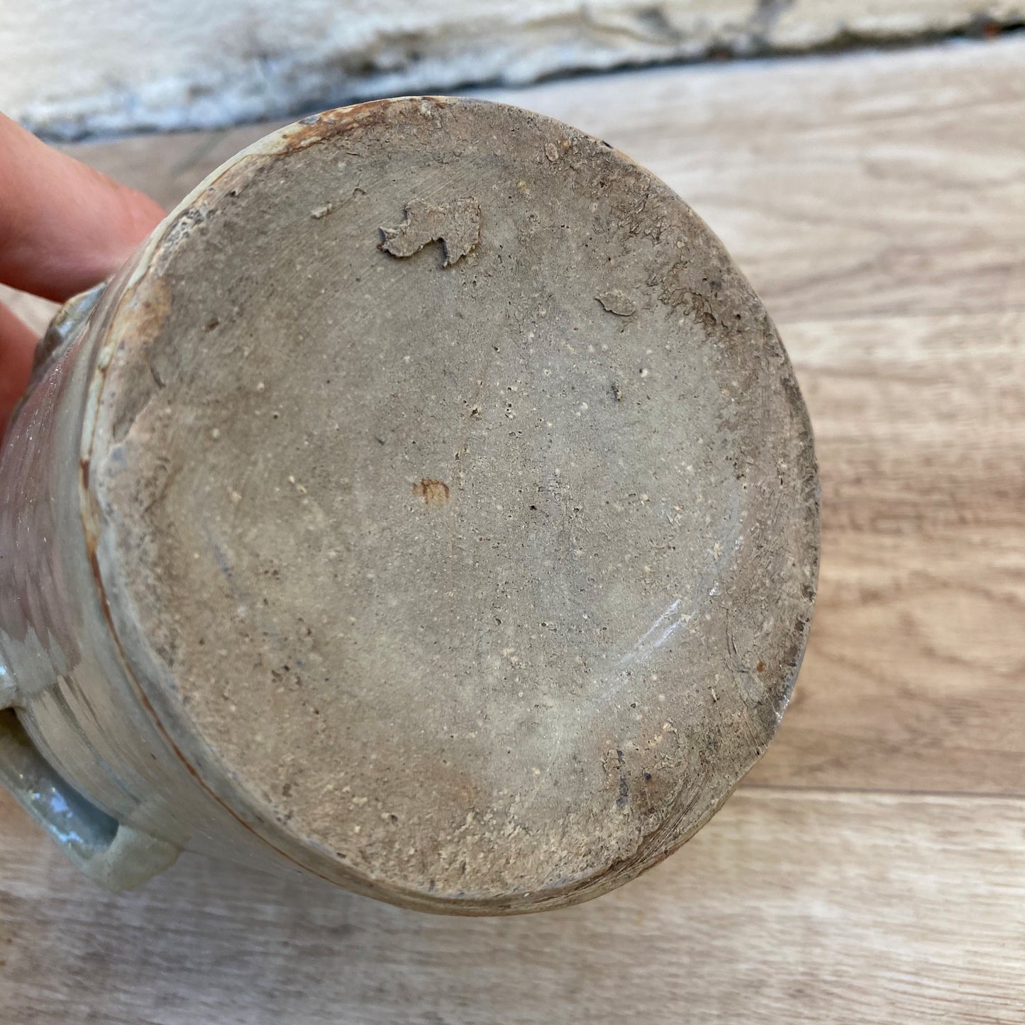French Stoneware Confit Pot Antique Small Signed Clermont-Royat 0407264 Unmarked