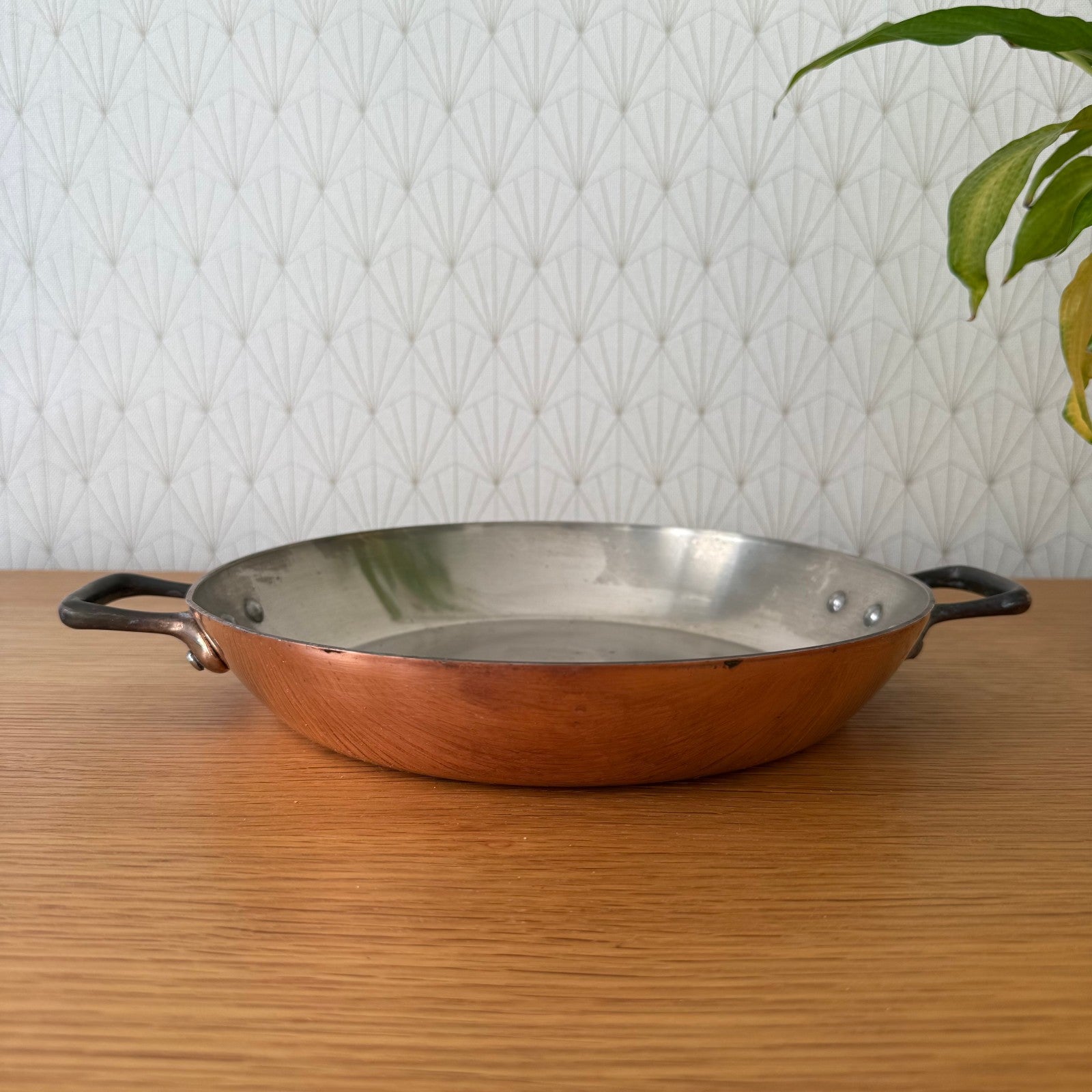 Vintage French Copper Gratin Pan Two Handles LE GOURMET 26cm 2507252 Fleamarketfrance