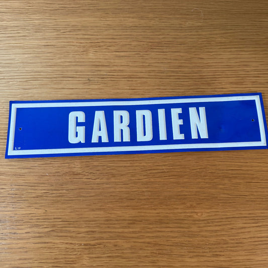 French Street Sign GARDIEN Blue White Metal Vintage Plaque 2212248 Fleamarketfrance