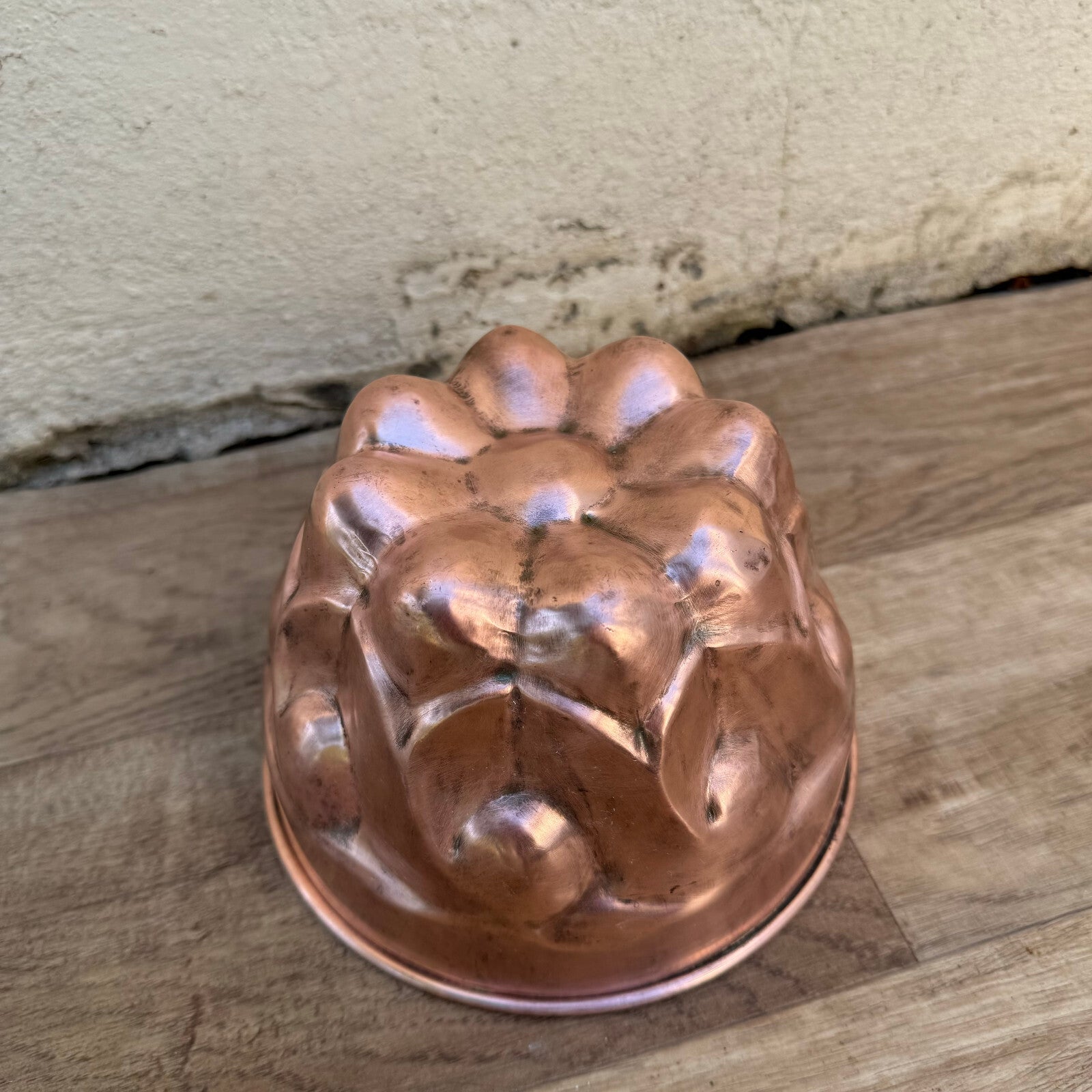 French Copper Bundt Mold Tin Lined Cake Jelly Villedieu Vintage 04082412 Fleamarketfrance