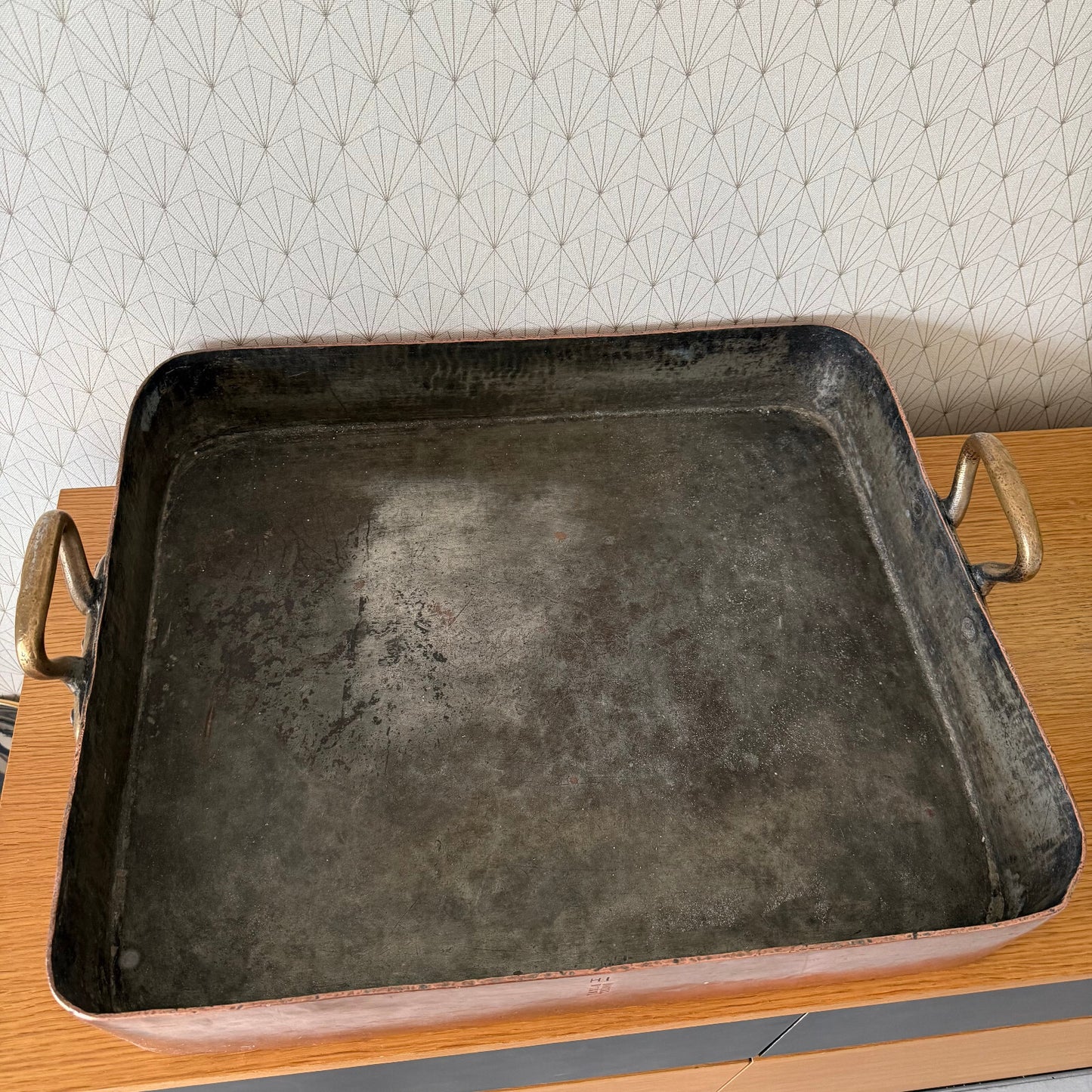 Vintage French Dehillerin Copper Roasting Pan Tin Lined France 29042513