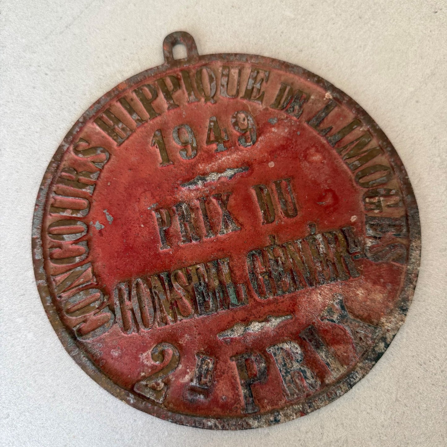French Agricultural Medal 1949 Maubeuge Hippique Prize Trophy Vintage 08022614 Fleamarketfrance
