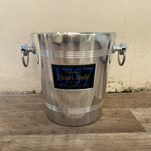 Vintage French Henri Abele Champagne Bucket Silver Metal Ice Cooler 2411243 Henri Abelé