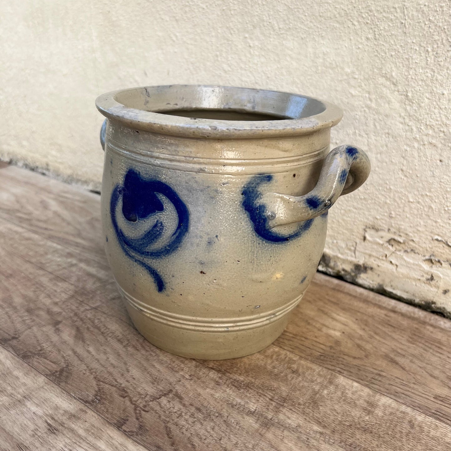 HANDMADE French GLAZED GREY ANTIQUE FRENCH LARGE STONEWARE Alsacian 0706224 Unmarked