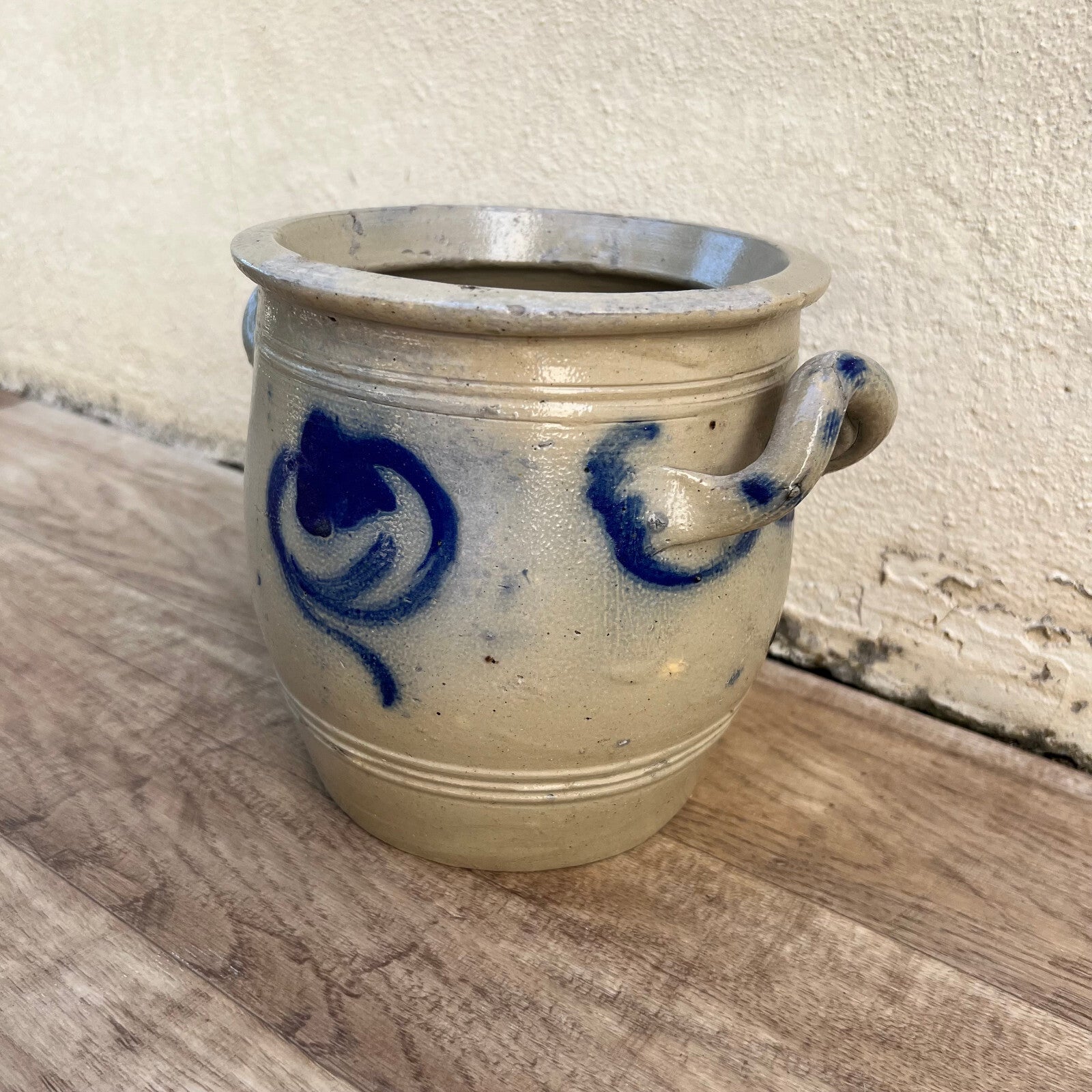 HANDMADE French GLAZED GREY ANTIQUE FRENCH LARGE STONEWARE Alsacian 0706224 Unmarked