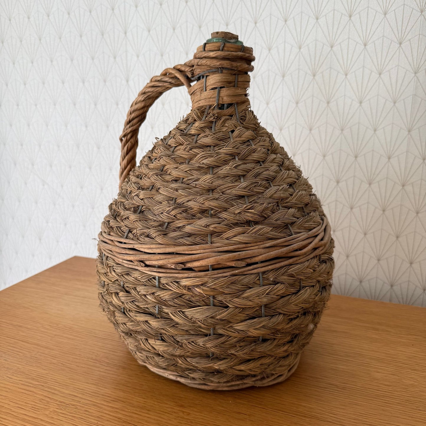 Vintage French Dame Jeanne Wicker Wrapped Demijohn Wine Bottle 1310259 Fleamarketfrance : French vintage and antique decor