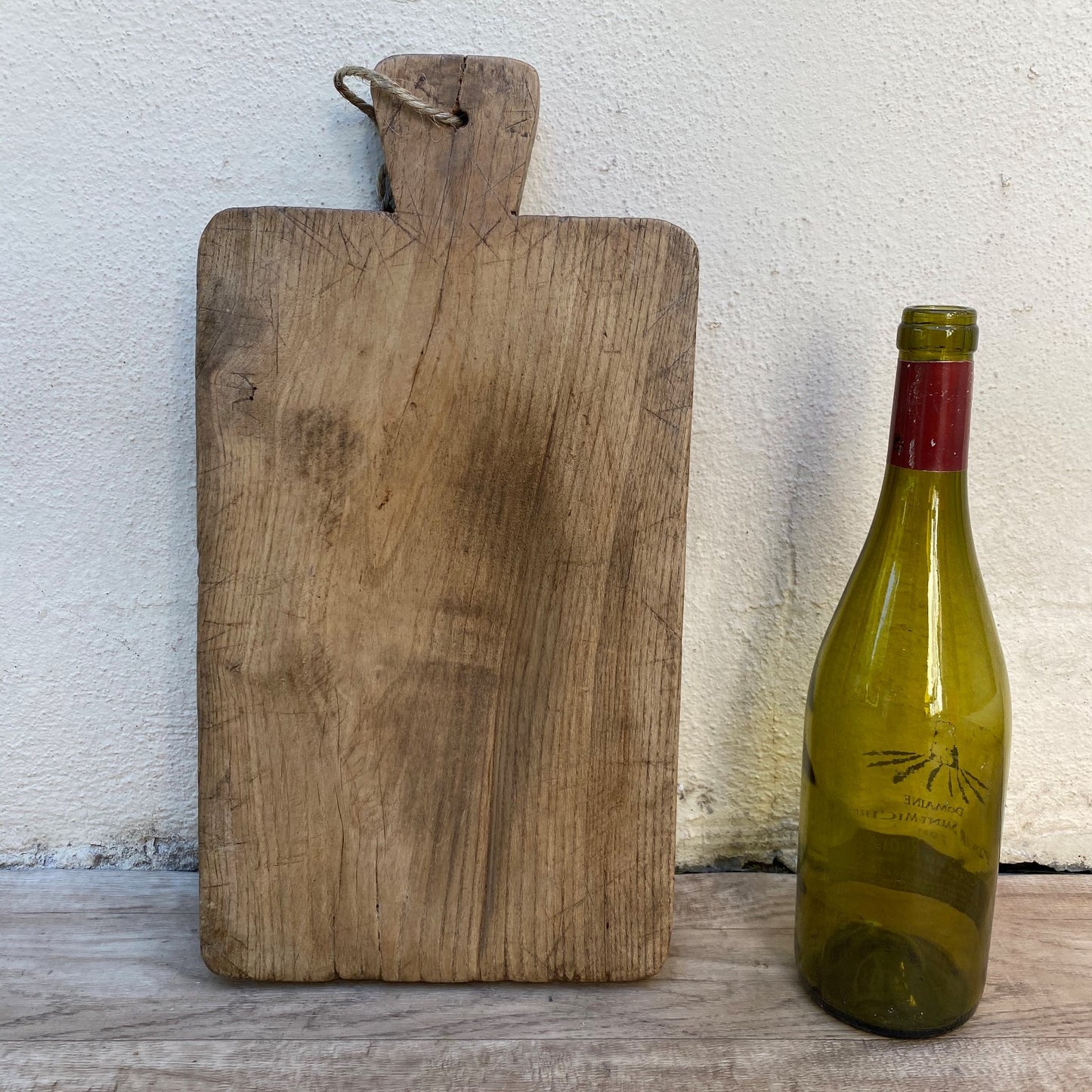 Antique French Wooden Cutting Board & Hachoir Mezzaluna Set 0707266 Unbranded