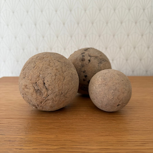 Antique Wooden Balls Set of 3 French Primitive Farmhouse Decor 09022512 Unbranded