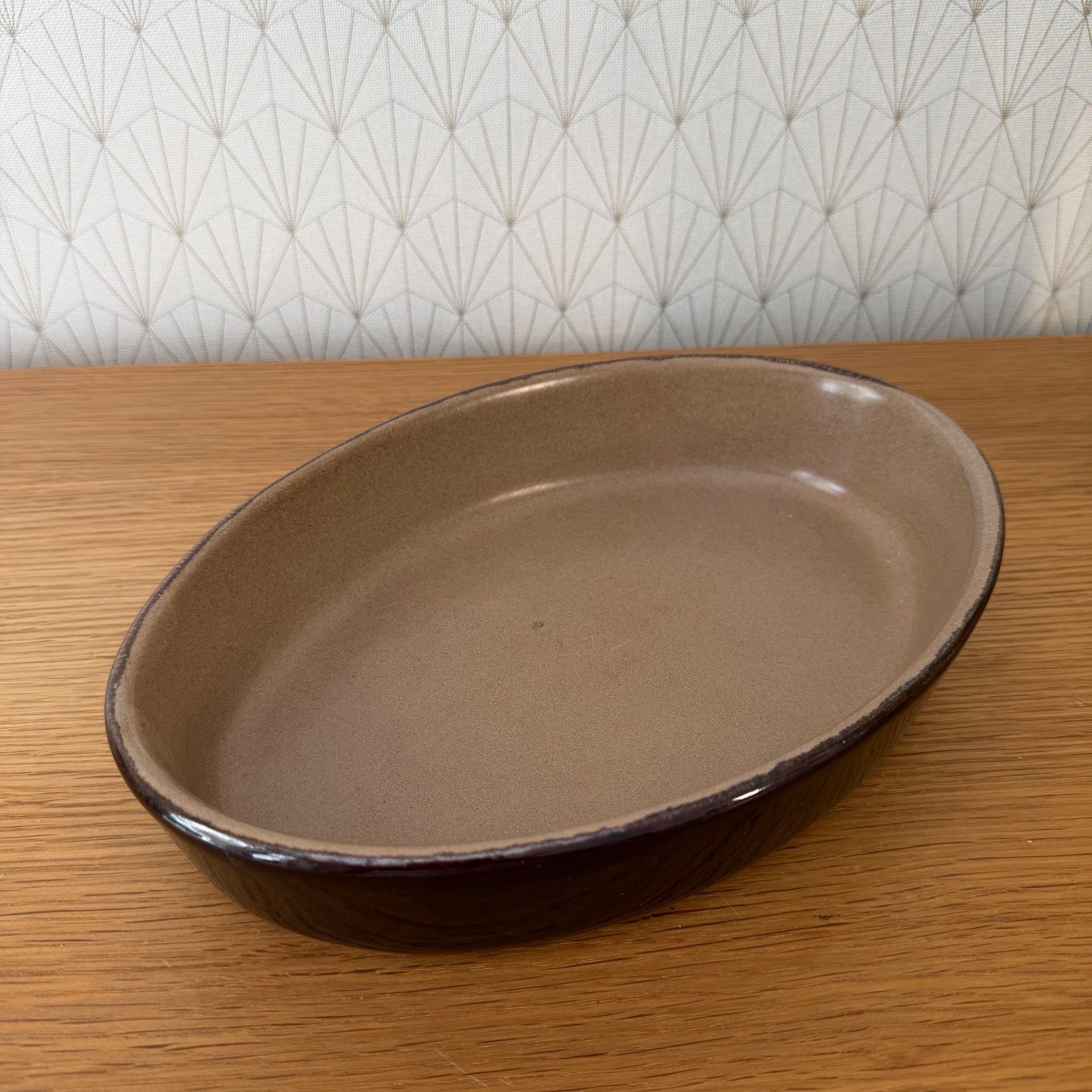 French Pottery Gratin Dish Oval Brown Stoneware Terrine Baking 1006267 Fleamarketfrance