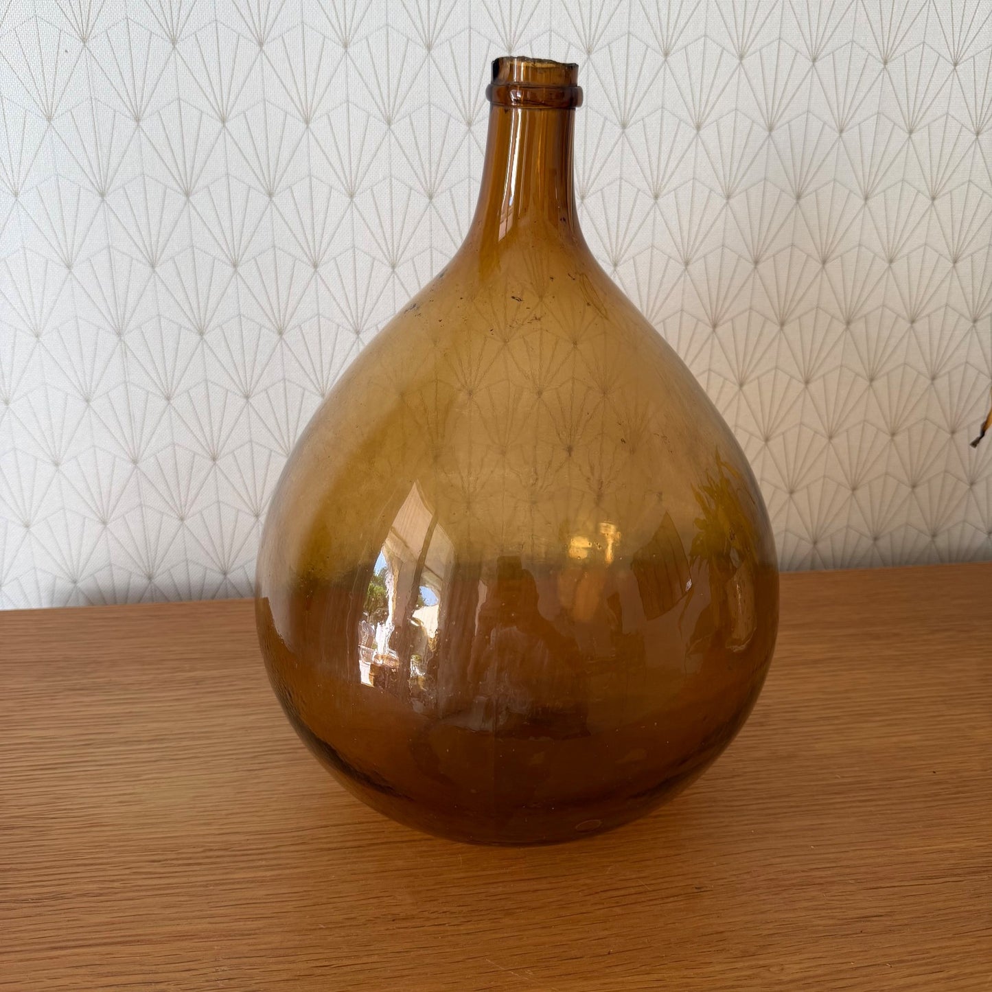 Antique French Dame Jeanne Amber Glass Demijohn Wine Bottle 1107262 Fleamarketfrance