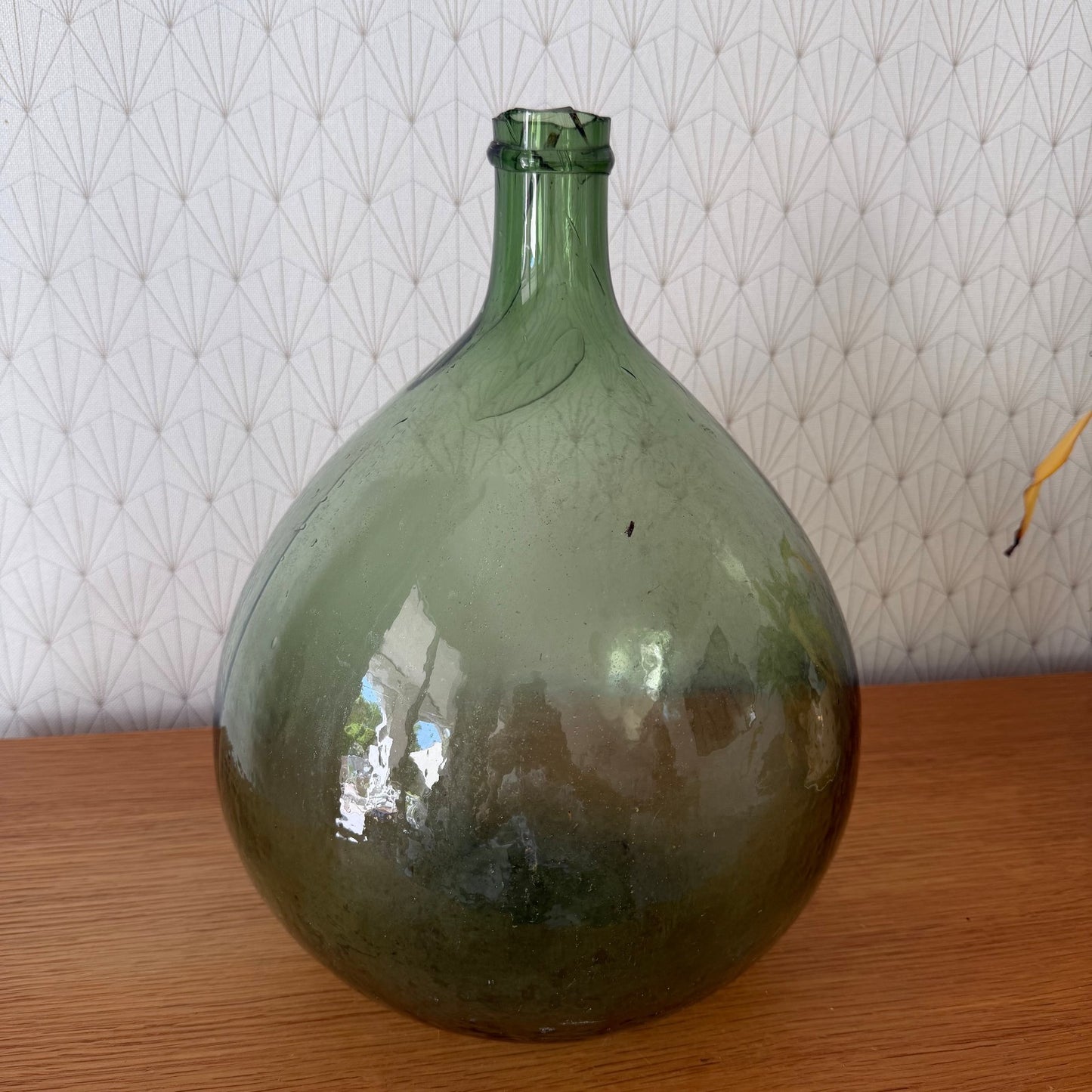 Antique French Dame Jeanne Green Glass Demijohn Wine Bottle 1107264 Fleamarketfrance