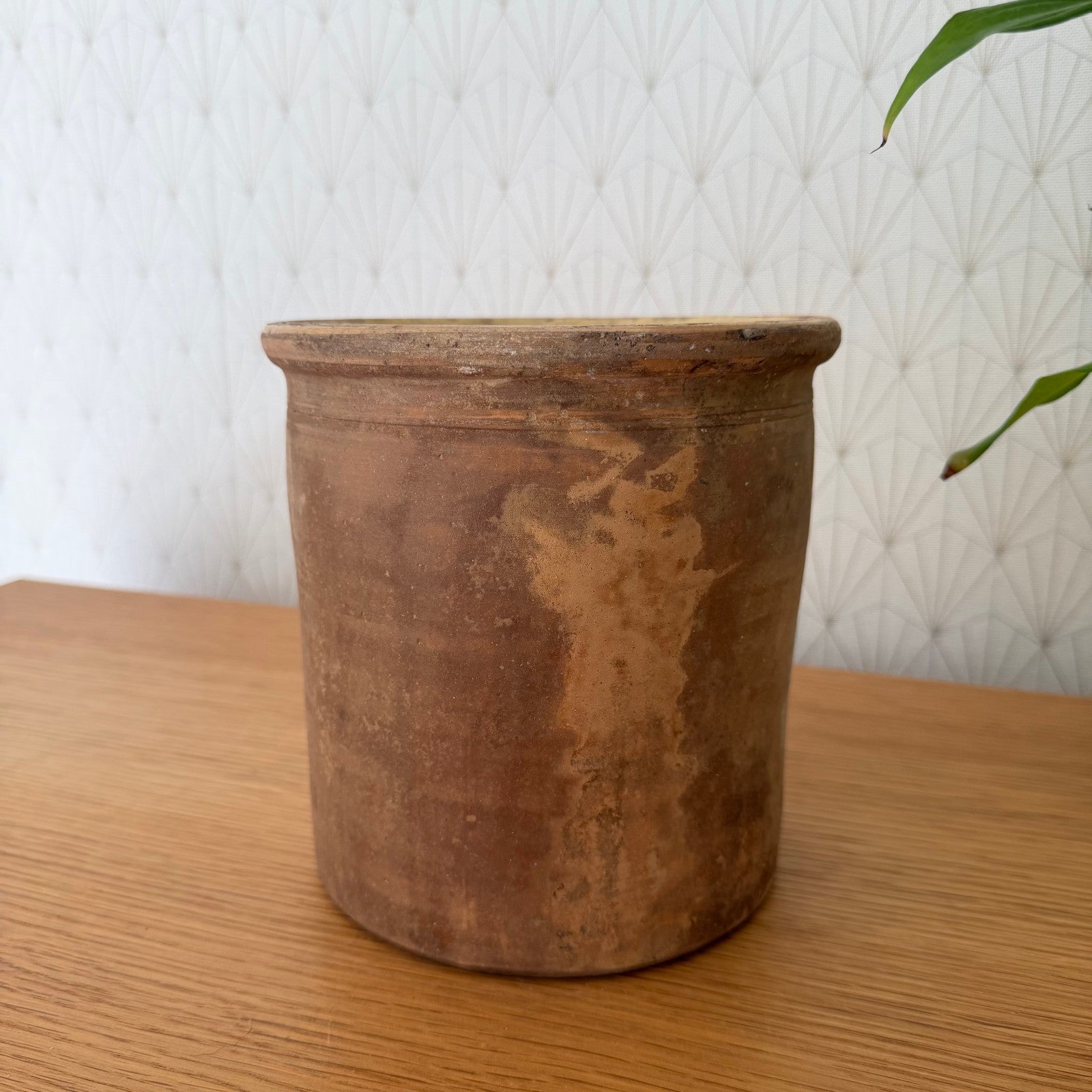Antique French Confit Pot Terra Cotta Ceramic Kitchen Pottery 6 3/4" 2510258 Unmarked