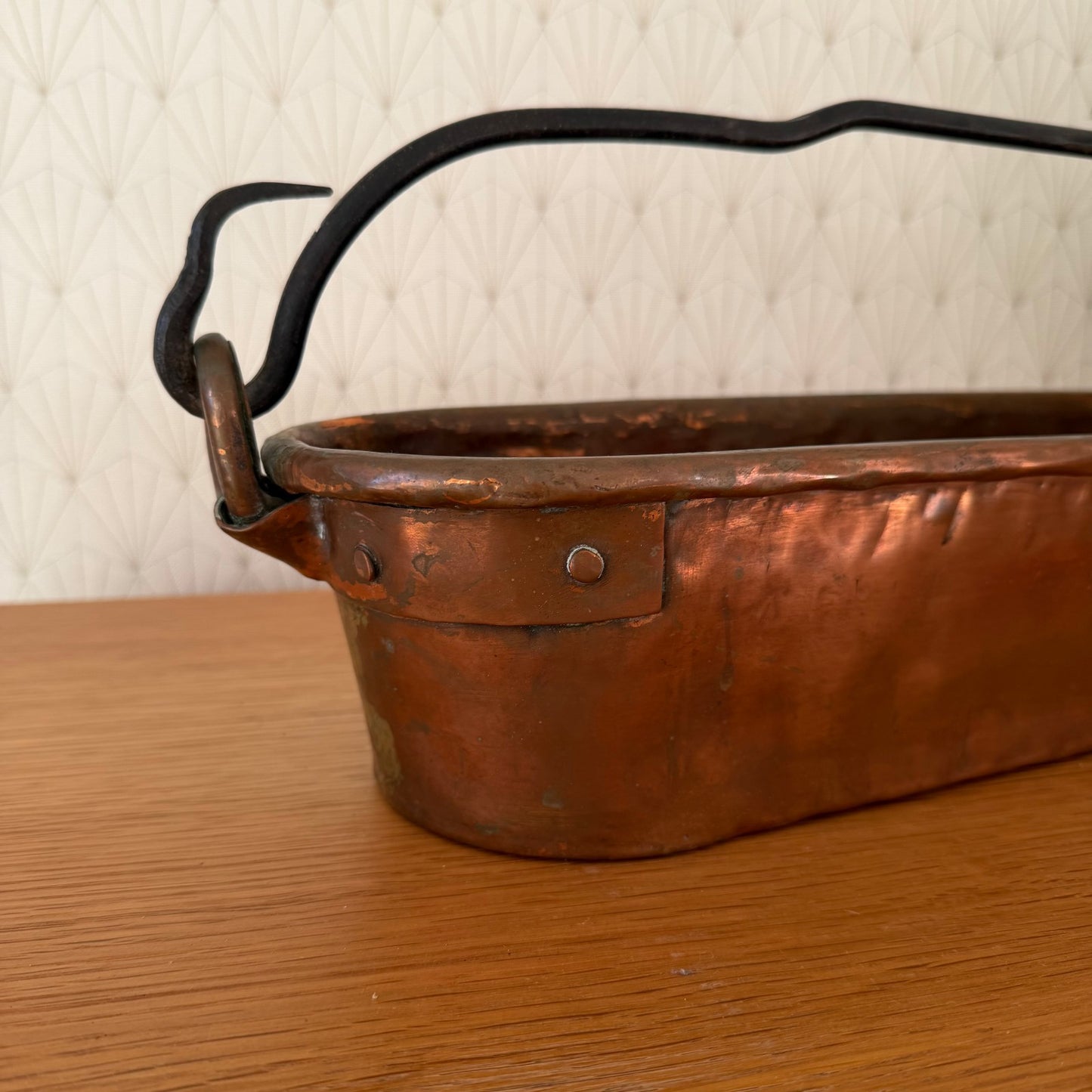 Antique French Copper Fish Kettle Poacher Steamer Kitchen Cookware 03022614 Fleamarketfrance