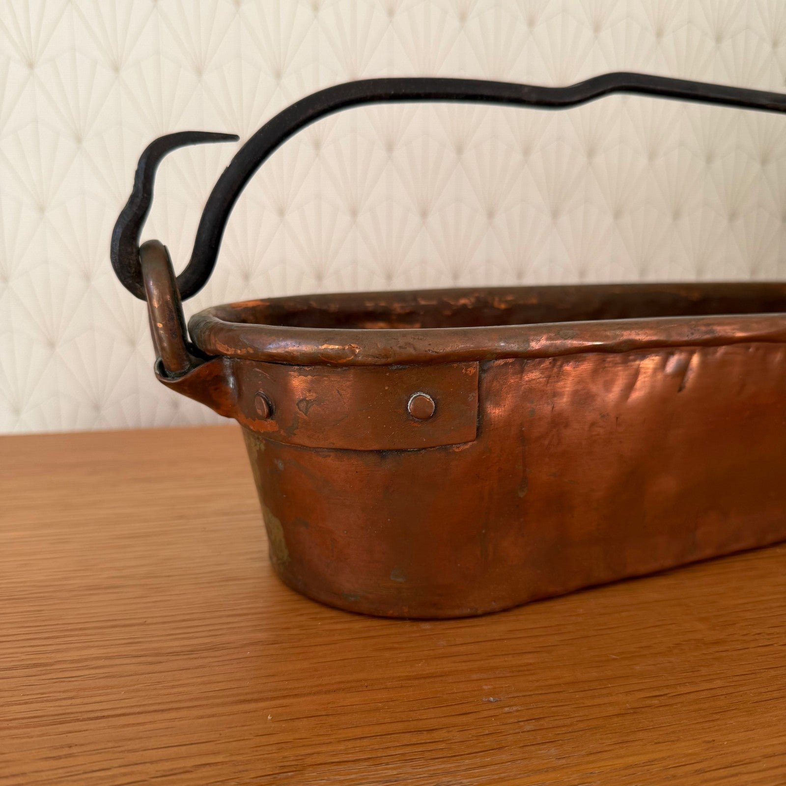 Antique French Copper Fish Kettle Poacher Steamer Kitchen Cookware 03022614 Fleamarketfrance