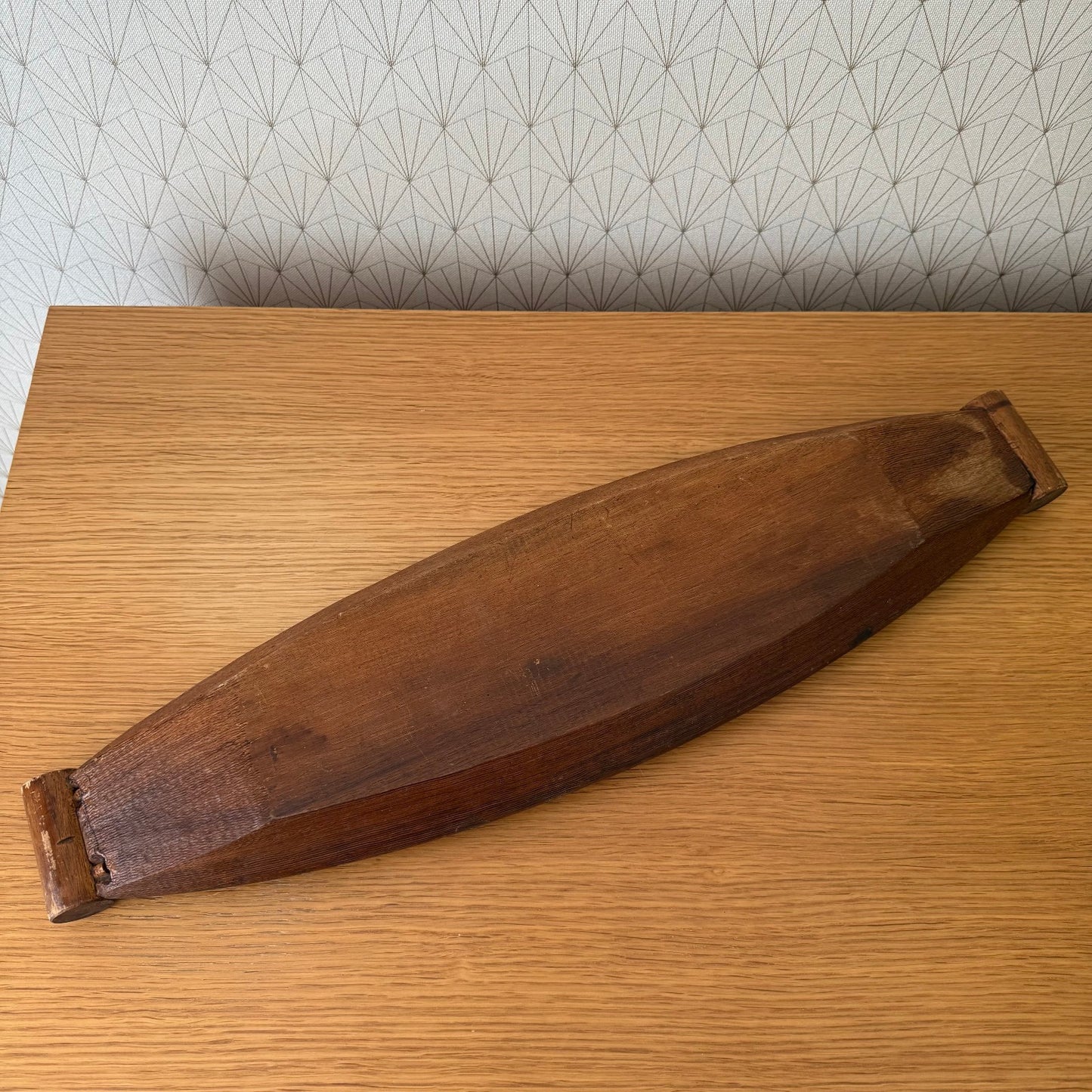 French Bread Basket Vintage 1950s Wooden Baguette Tray Handles 3107261 Fleamarketfrance
