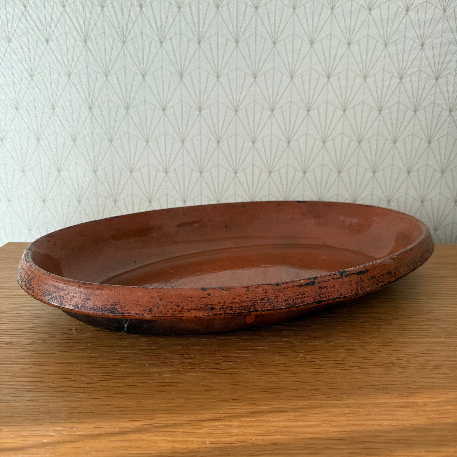 Vintage France Handmade French Bakeware 17 3/4 terrine plate gratin oval 0301242 Fleamarketfrance