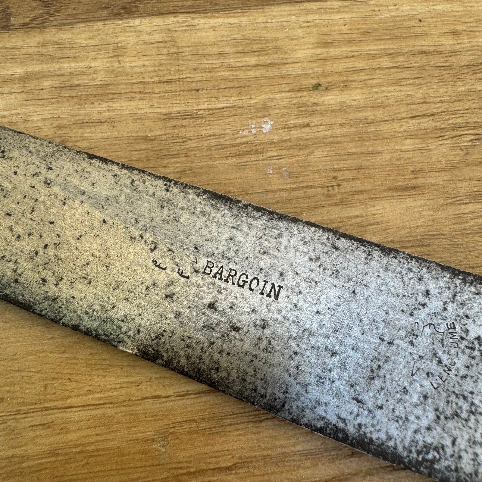 French Vintage Butcher Knife Bargoin Carbon Steel 15.75" 04082415 Unbranded