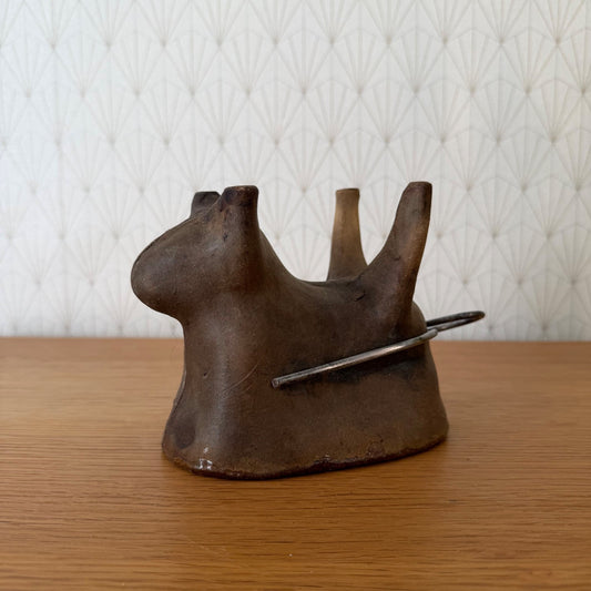 French Easter Lamb Mold Glazed Terracotta Vintage Pottery 10062615 Chasseur