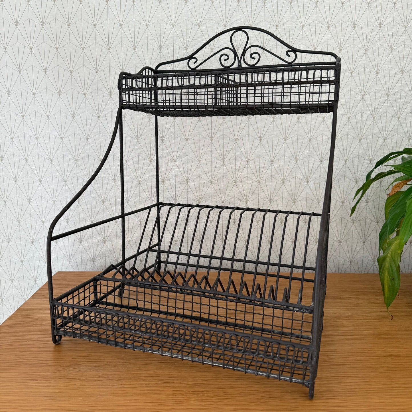 Vintage French Metal Wire Dish Drying Rack Drainer 0301254 - Fleamarketfrance