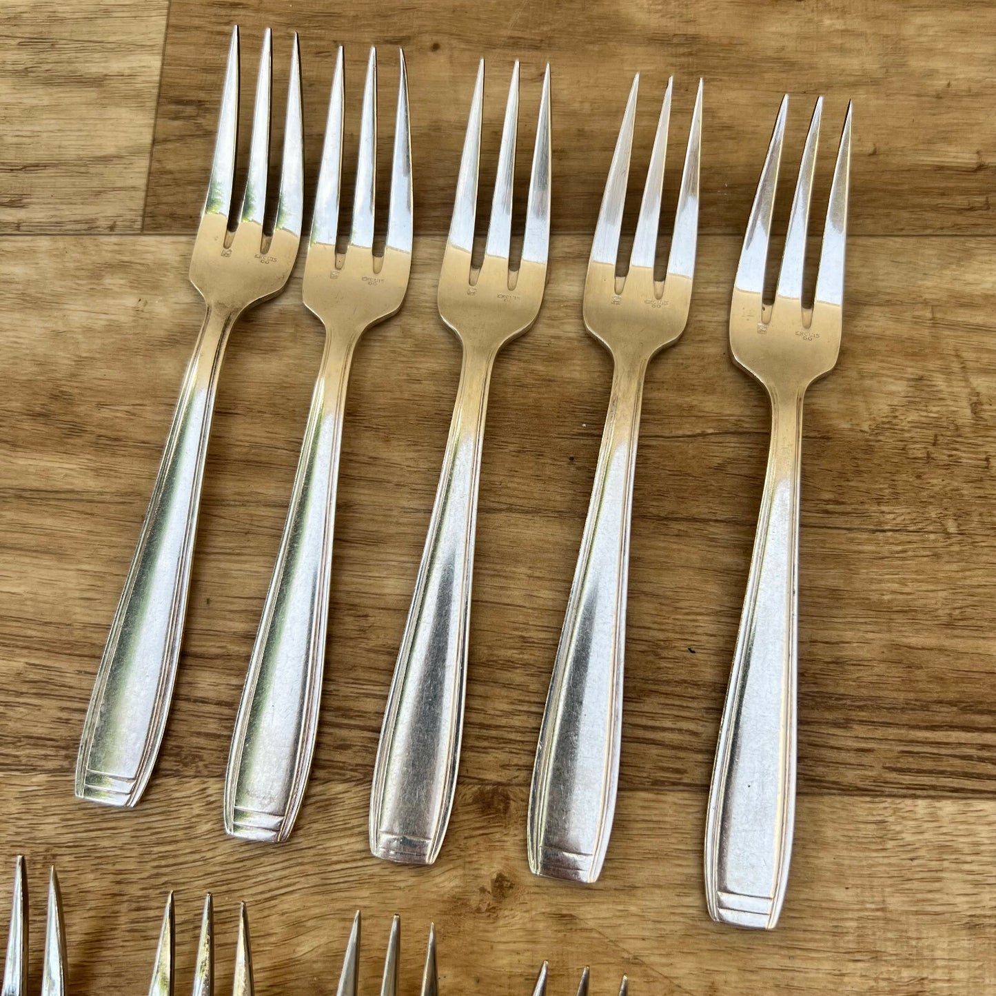 Vintage French Fish Forks Silver Plate Ercuis Set 10 Flatware 2305222 Ercuis