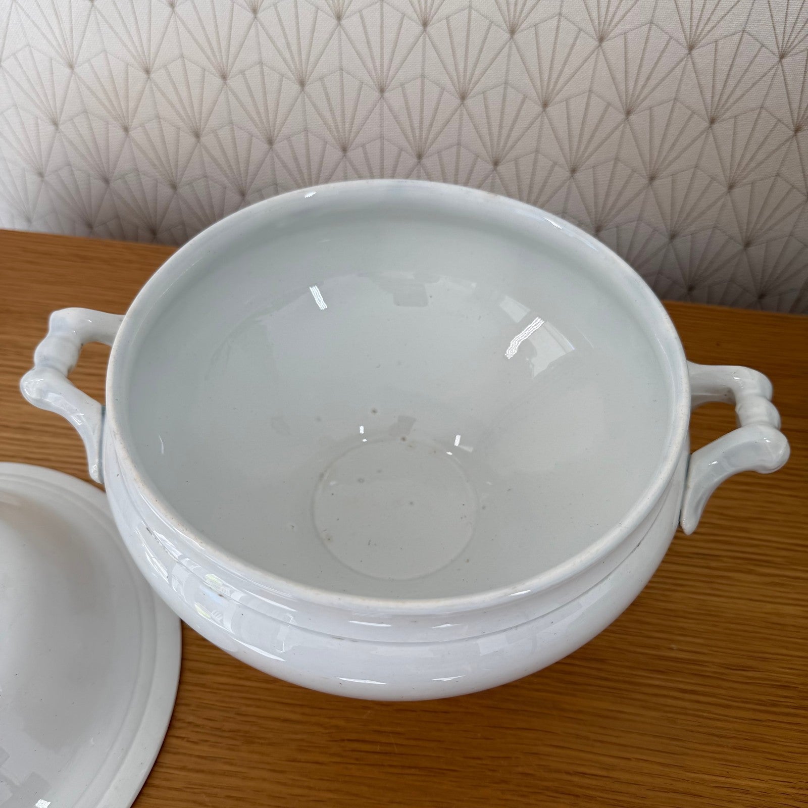 French Soup Tureen St Amand Terre de Fer White Earthenware Bowl 0111253 St Amand