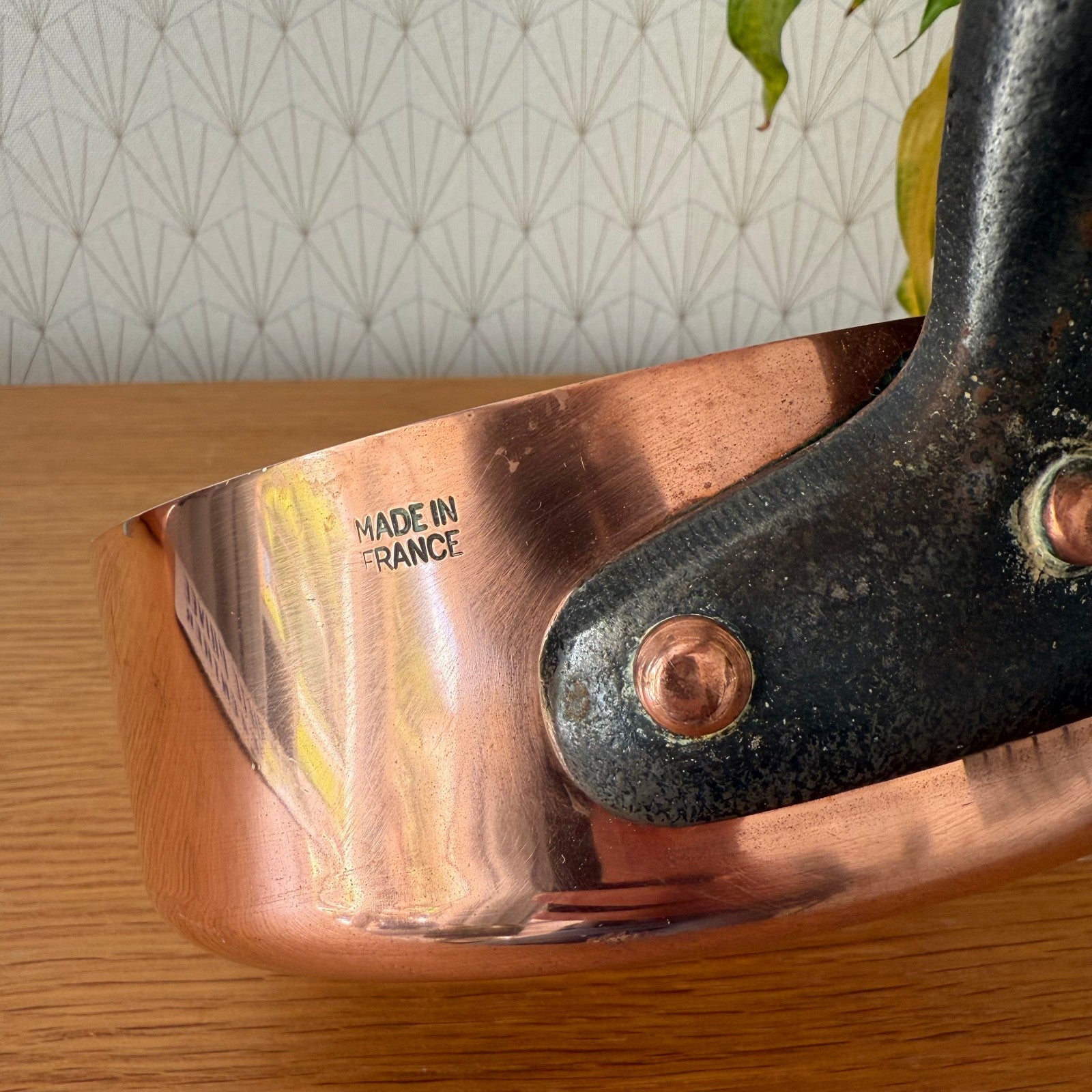 French Copper Saute Pan Vintage Tin Lined Professional Cookware 7" 2507251 Fleamarketfrance