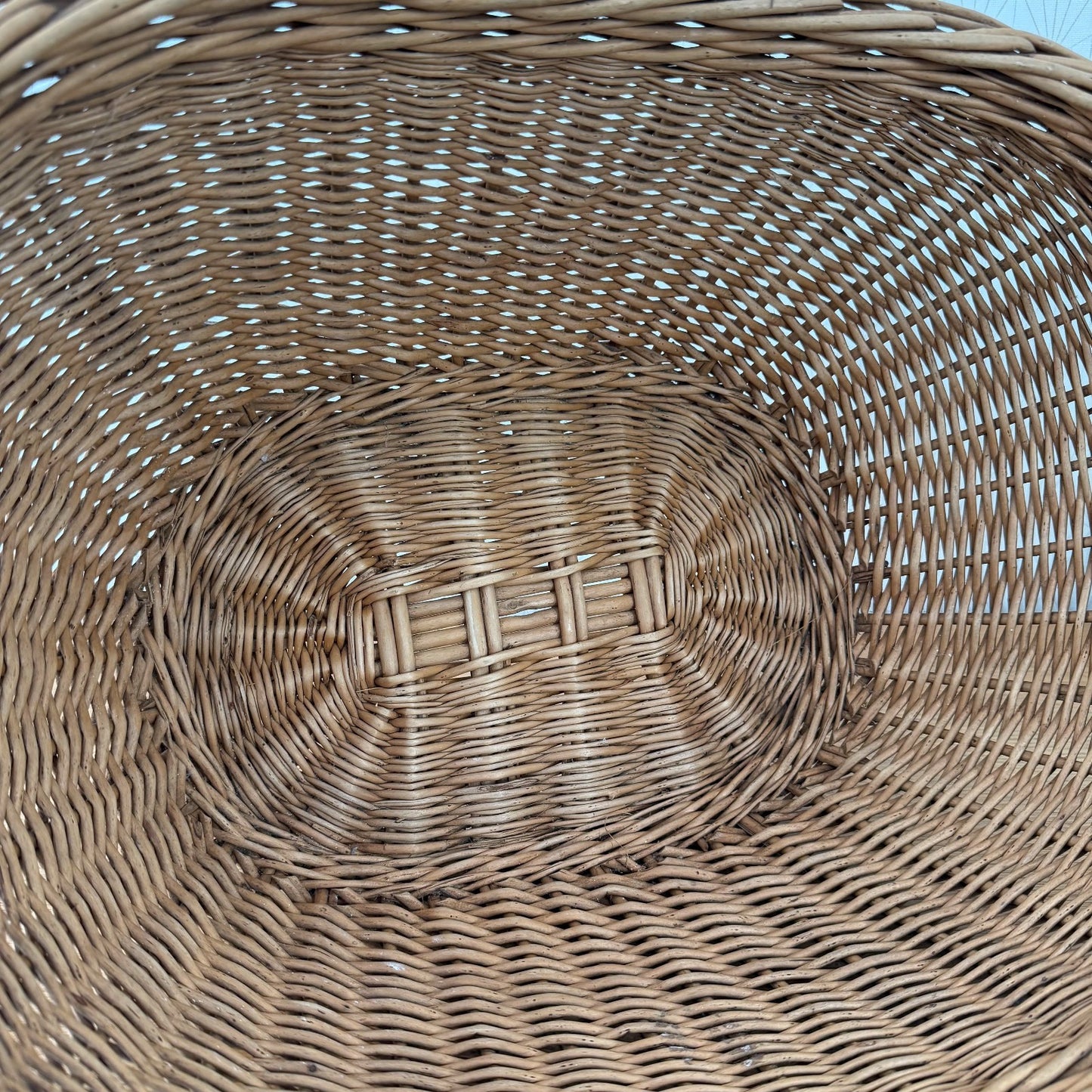 French Wicker Laundry Basket Vintage Rattan Storage Handles 140826 Unbranded
