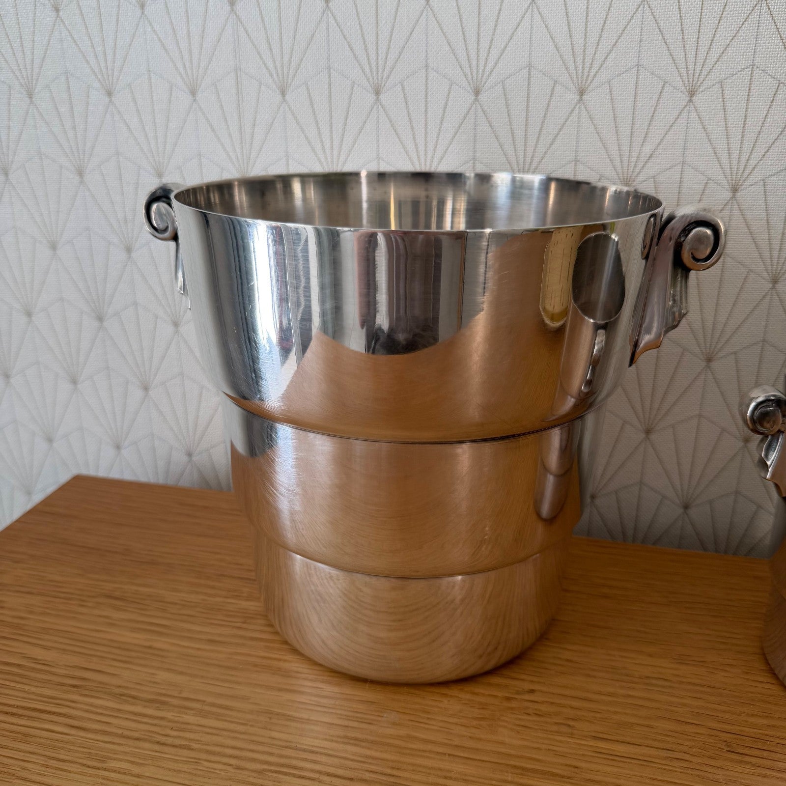 French Silverplate Champagne Ice Bucket Wine Cooler Art Deco Set 1407267 Fleamarketfrance