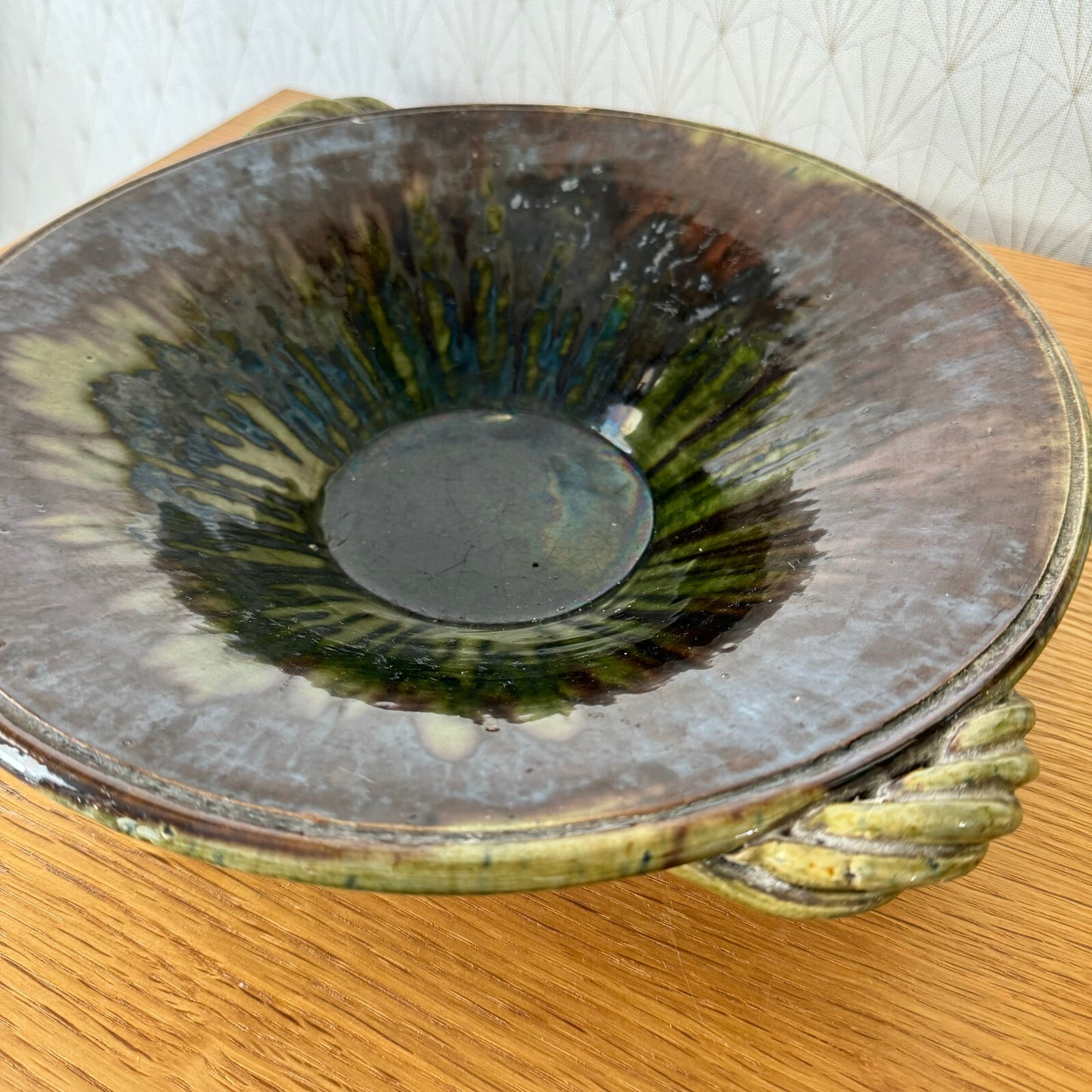 Vintage Vallauris Pottery Bowl French Ceramic Fruit Tray Handles 1906243 Fleamarketfrance