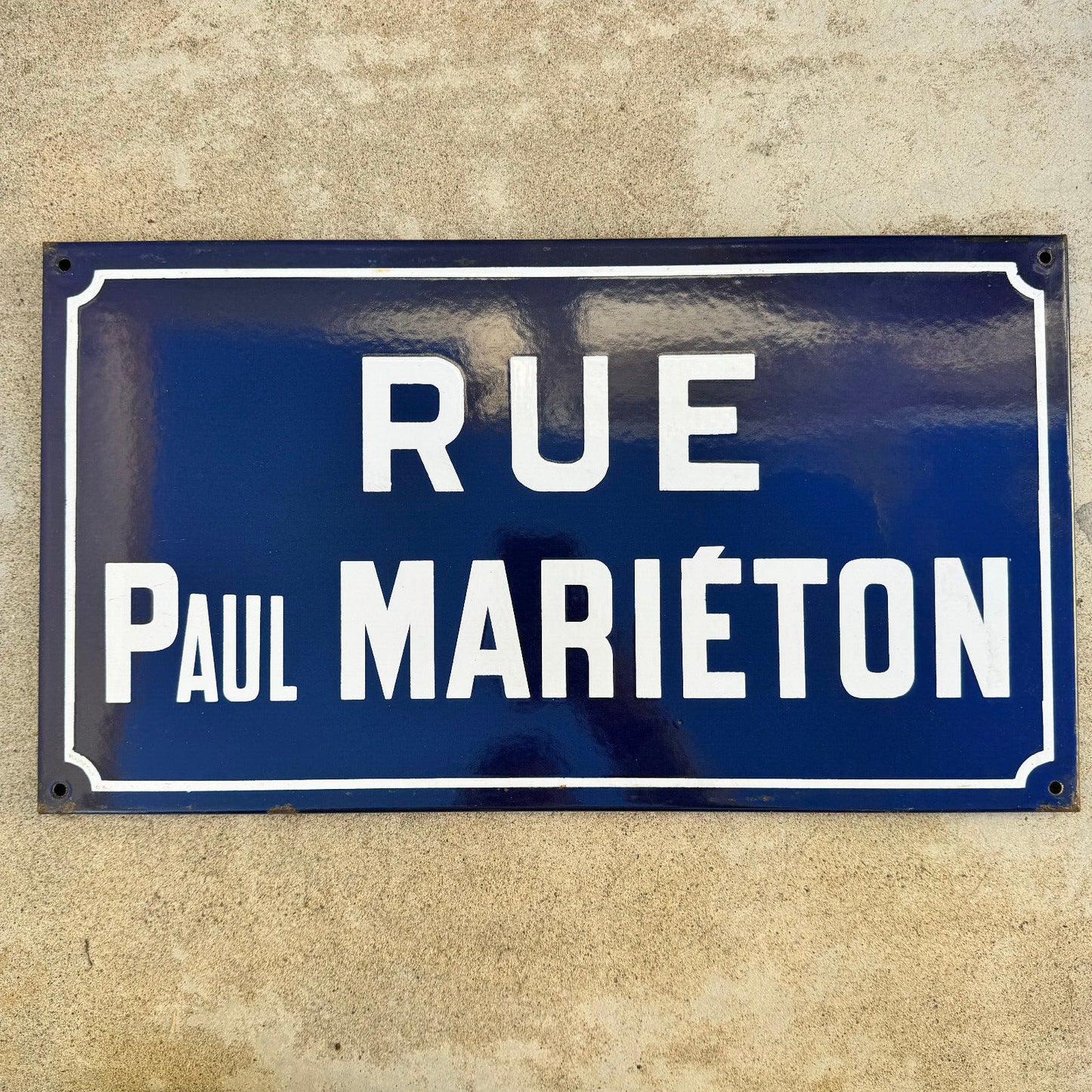 Old French Street Enameled Sign Plaque - vintage MARIETON 3042449 - Fleamarketfrance