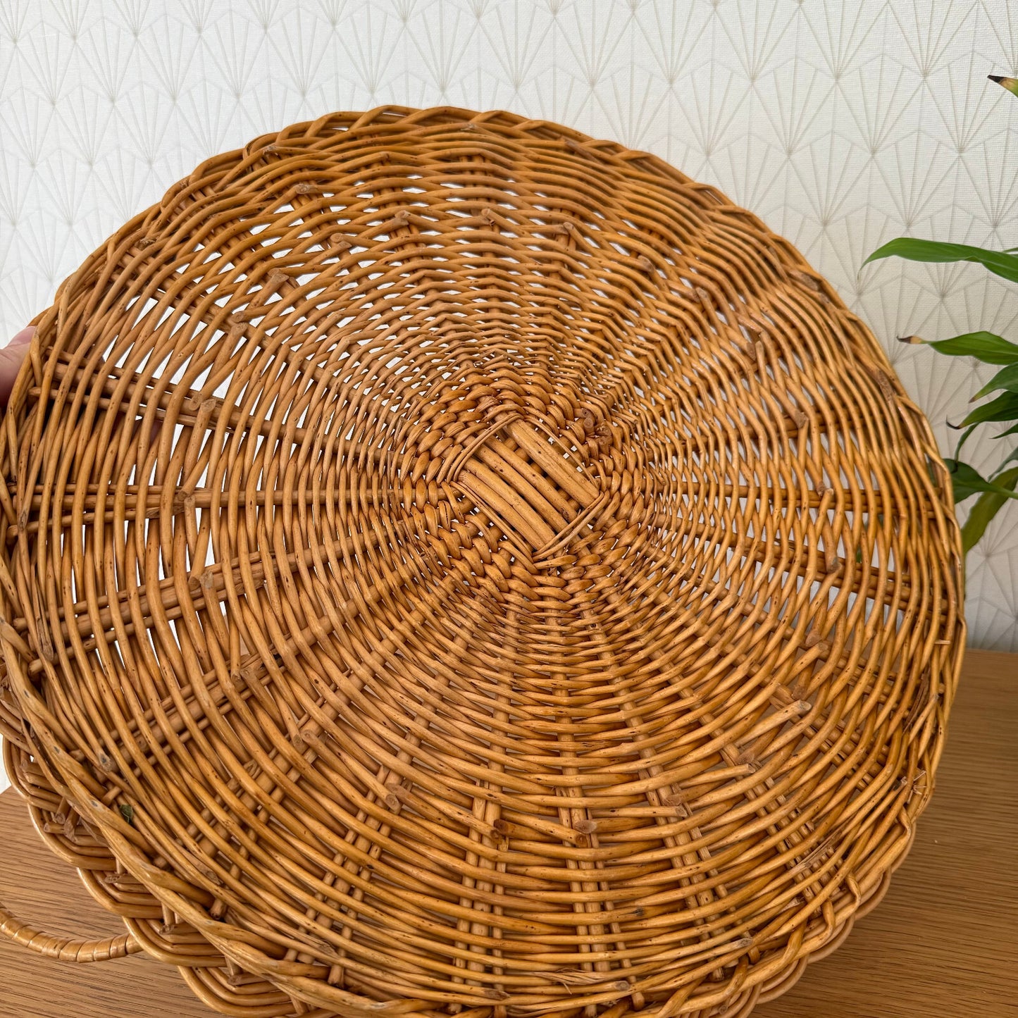 French Wicker Basket Vintage rattan bakery display pastry flowers 1311246 Fleamarketfrance