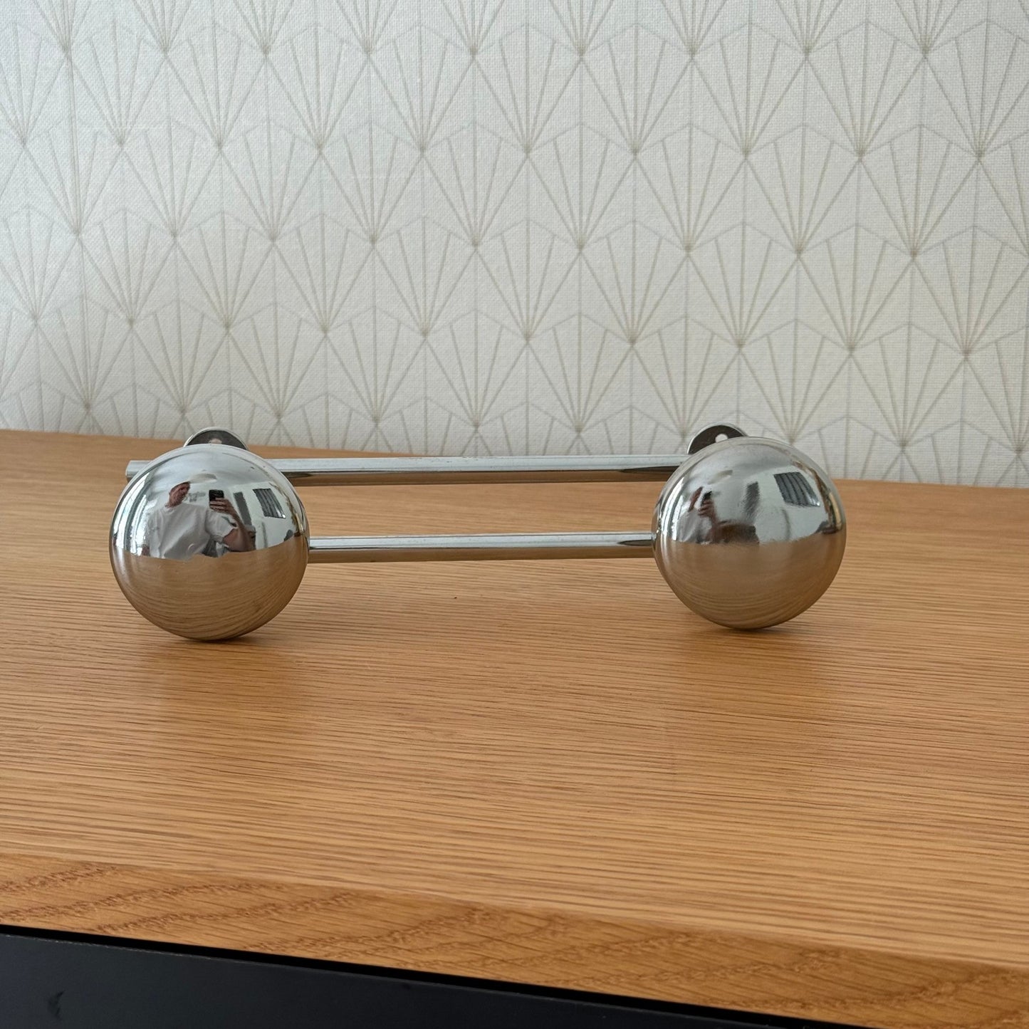 Vintage French Metal 2 Hook Coat Rack/Wall-Mounted Entryway Storage 1310257