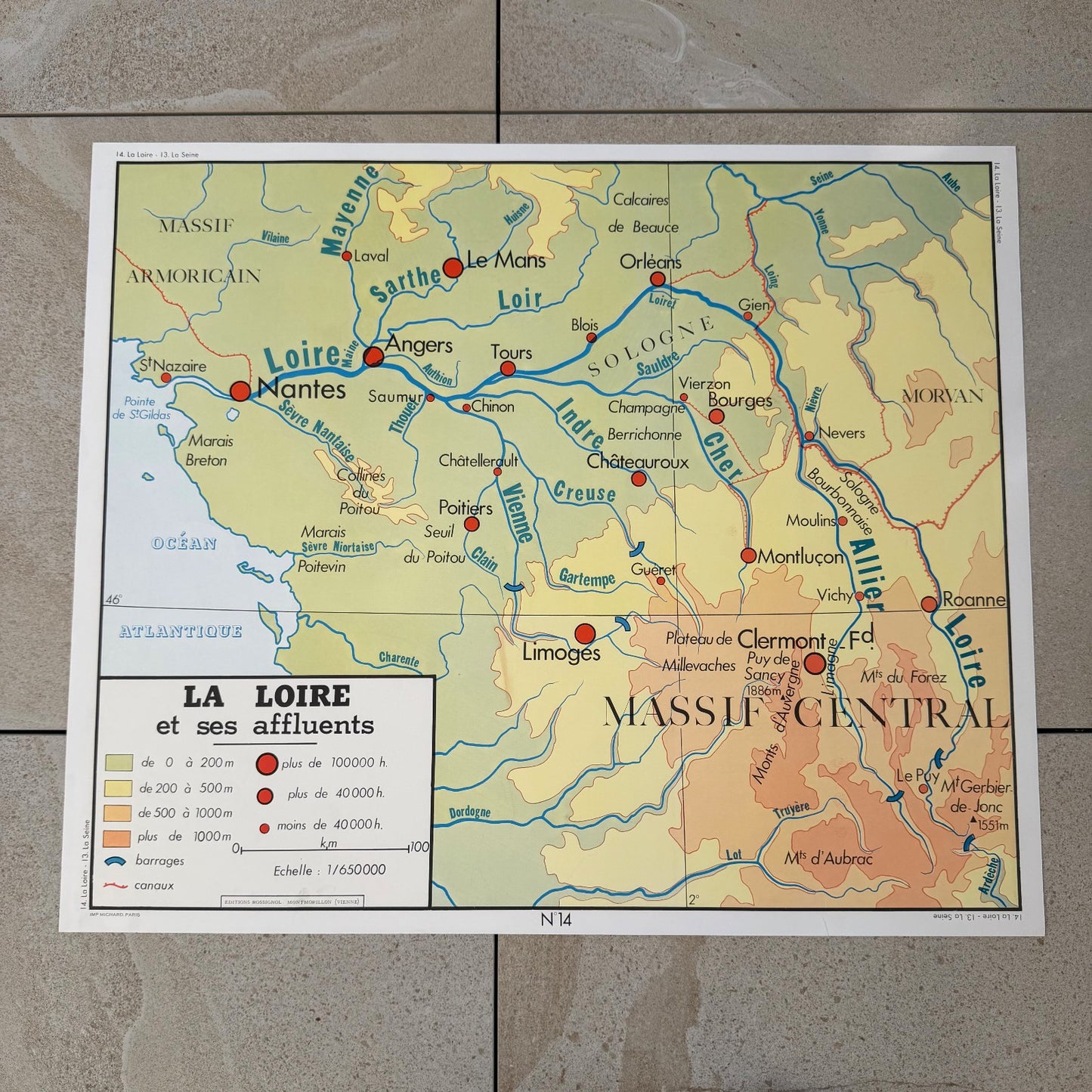 Vintage French Educational School Geography River Map Poster 20082630 Fleamarketfrance