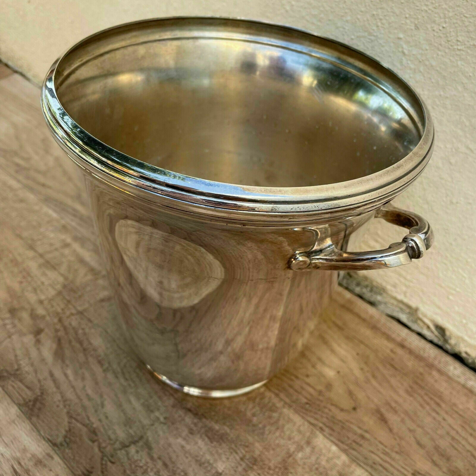 French Silver Plated Ice Bucket Champagne Cooler Vintage 1950s 01082131 Fleamarketfrance