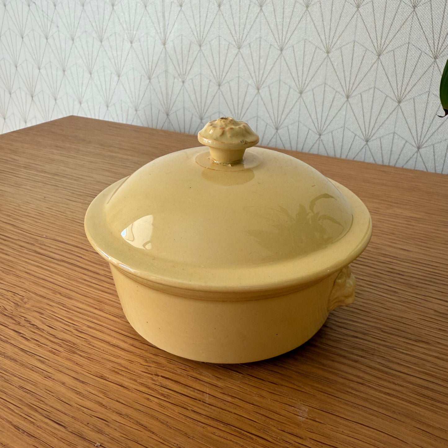 Vintage French Terrine Dish Yellow Ceramic Luneville Foie Gras 11012514 Luneville