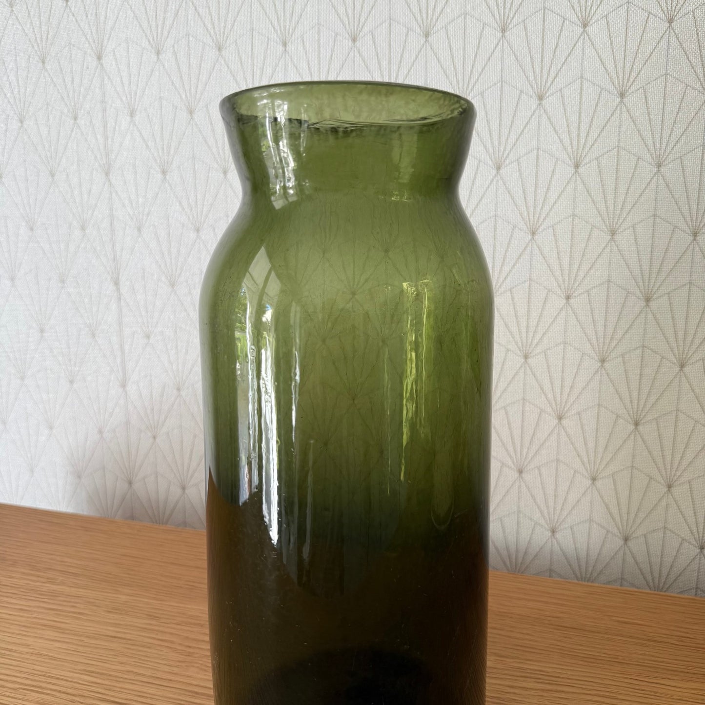 Antique French Hand Blown Green Glass Pickling Truffle Bocal Jar 11 1/2"08092510