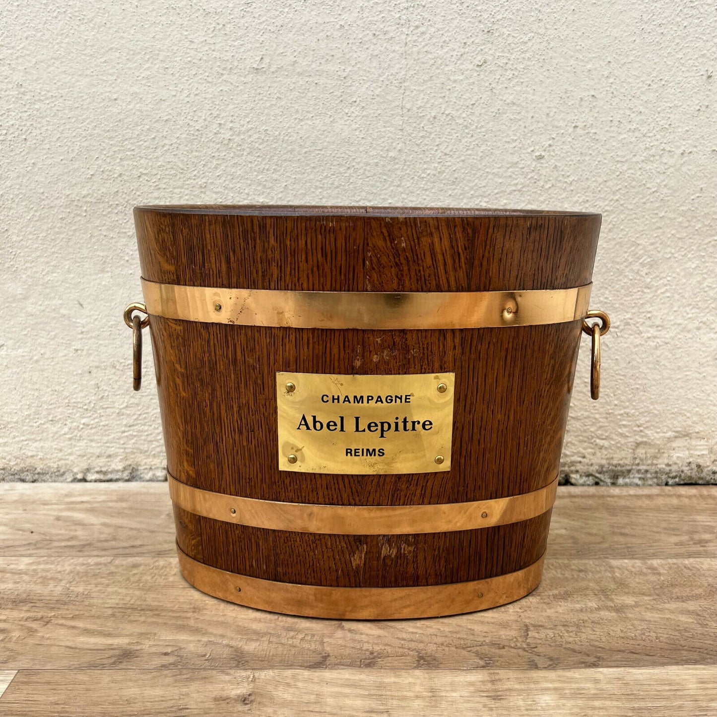 Vintage French Champagne Ice Bucket Cooler Made France WOOD BRASS 23042219 - Fleamarketfrance