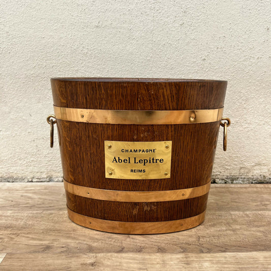 Vintage French Champagne Ice Bucket Cooler Made France WOOD BRASS 23042219 - Fleamarketfrance