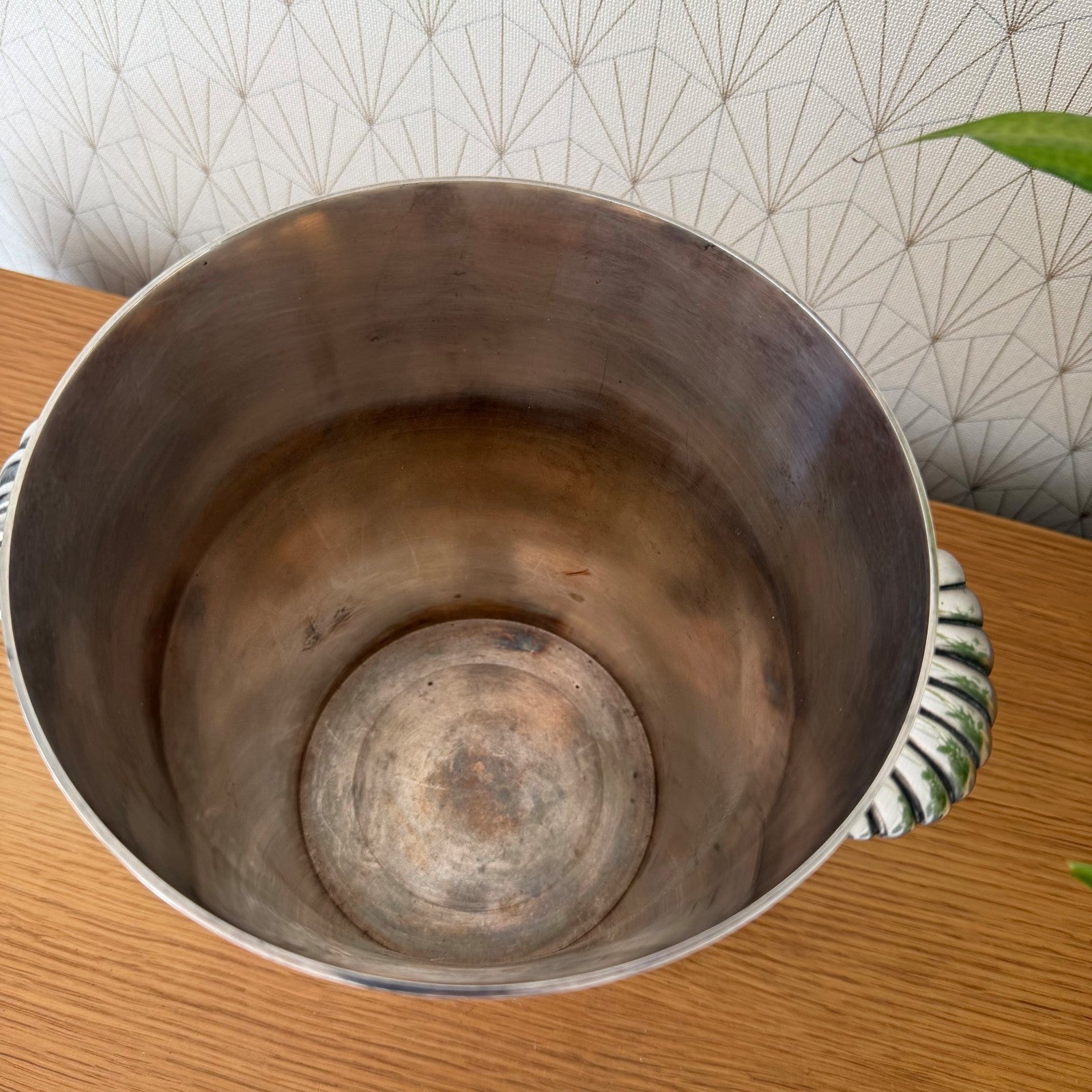 French Silver Ice Bucket Shell Handles Art Deco Champagne Vintage 2803261 Fleamarketfrance