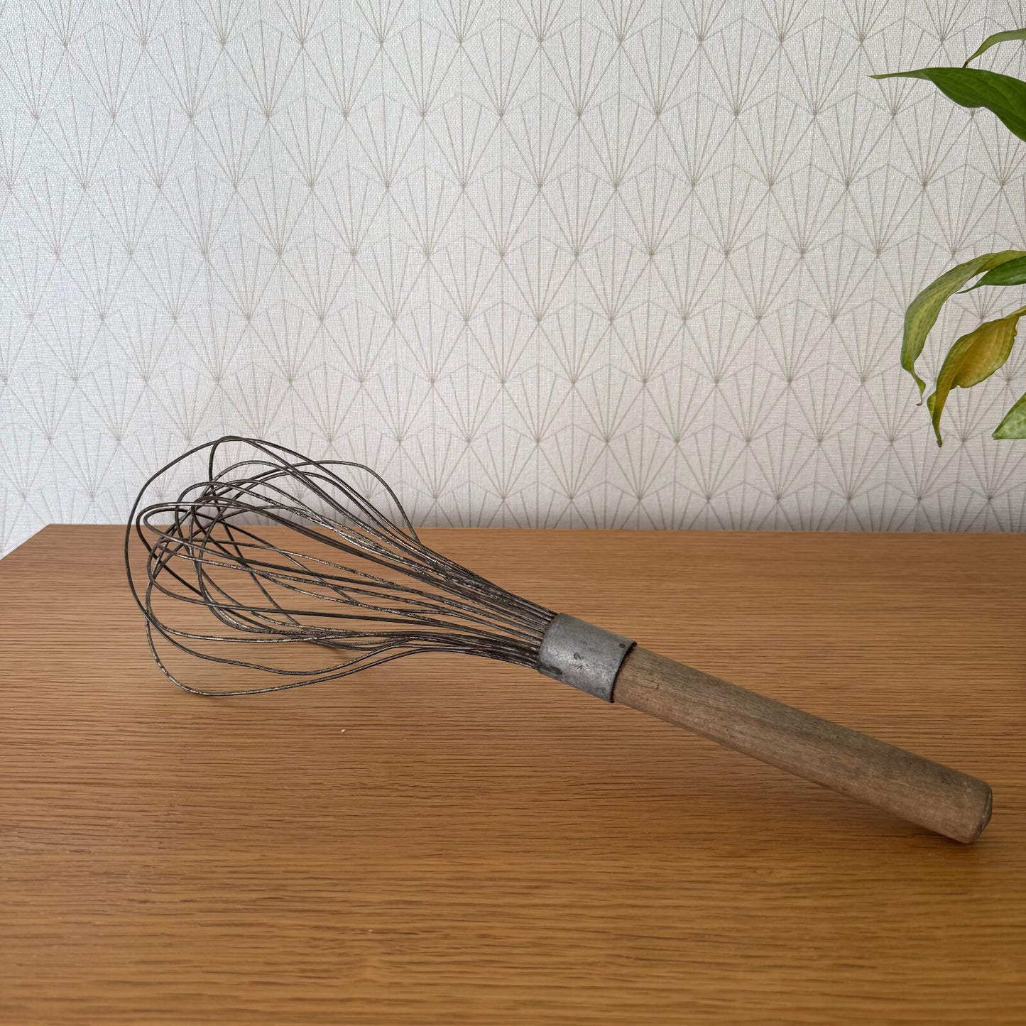 Vintage French Wire Whisk Wood Handle Professional Baker 15" 2704251 Unbranded