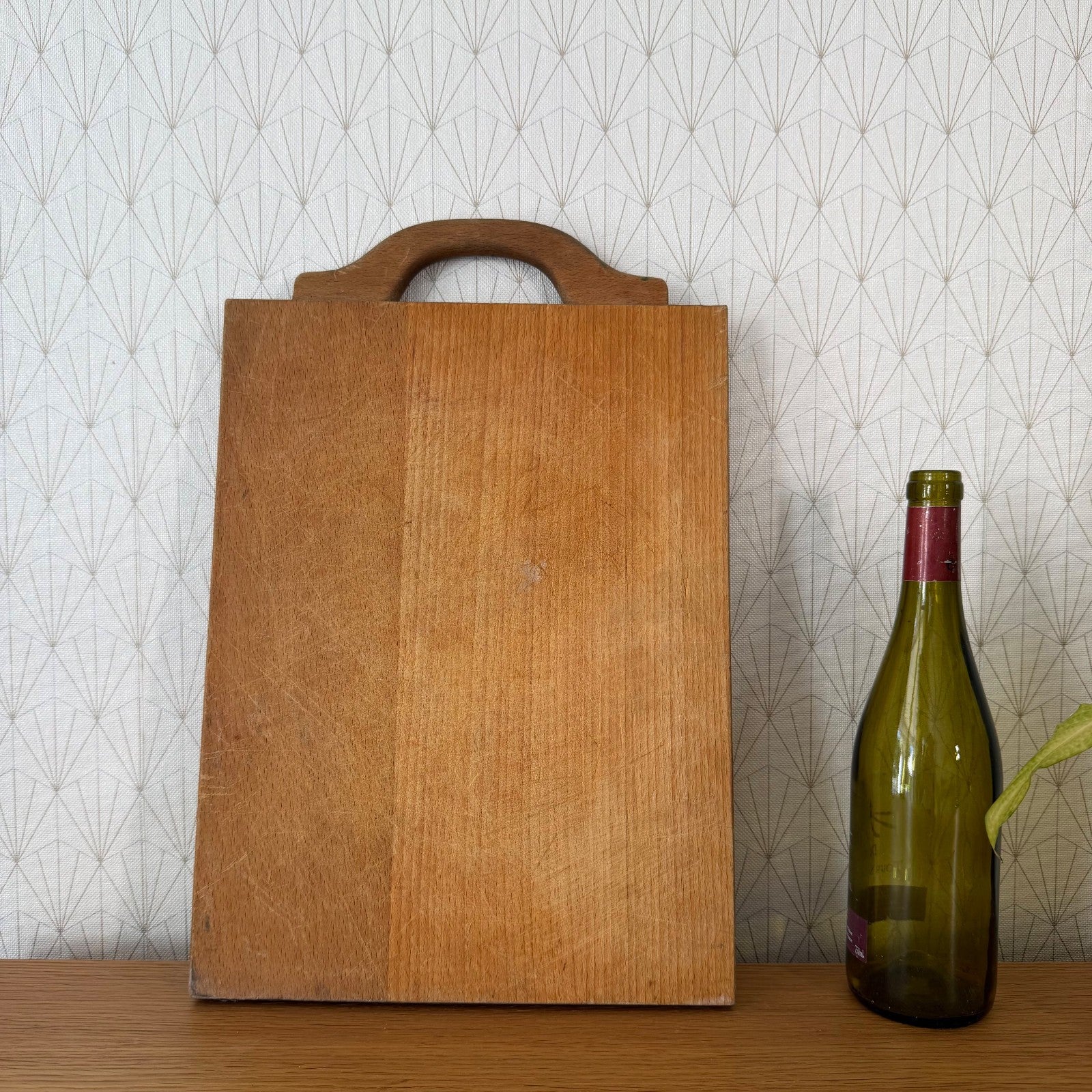 French Vintage Wooden Cutting Board with Handle Kitchen Bread 01072617 Unbranded
