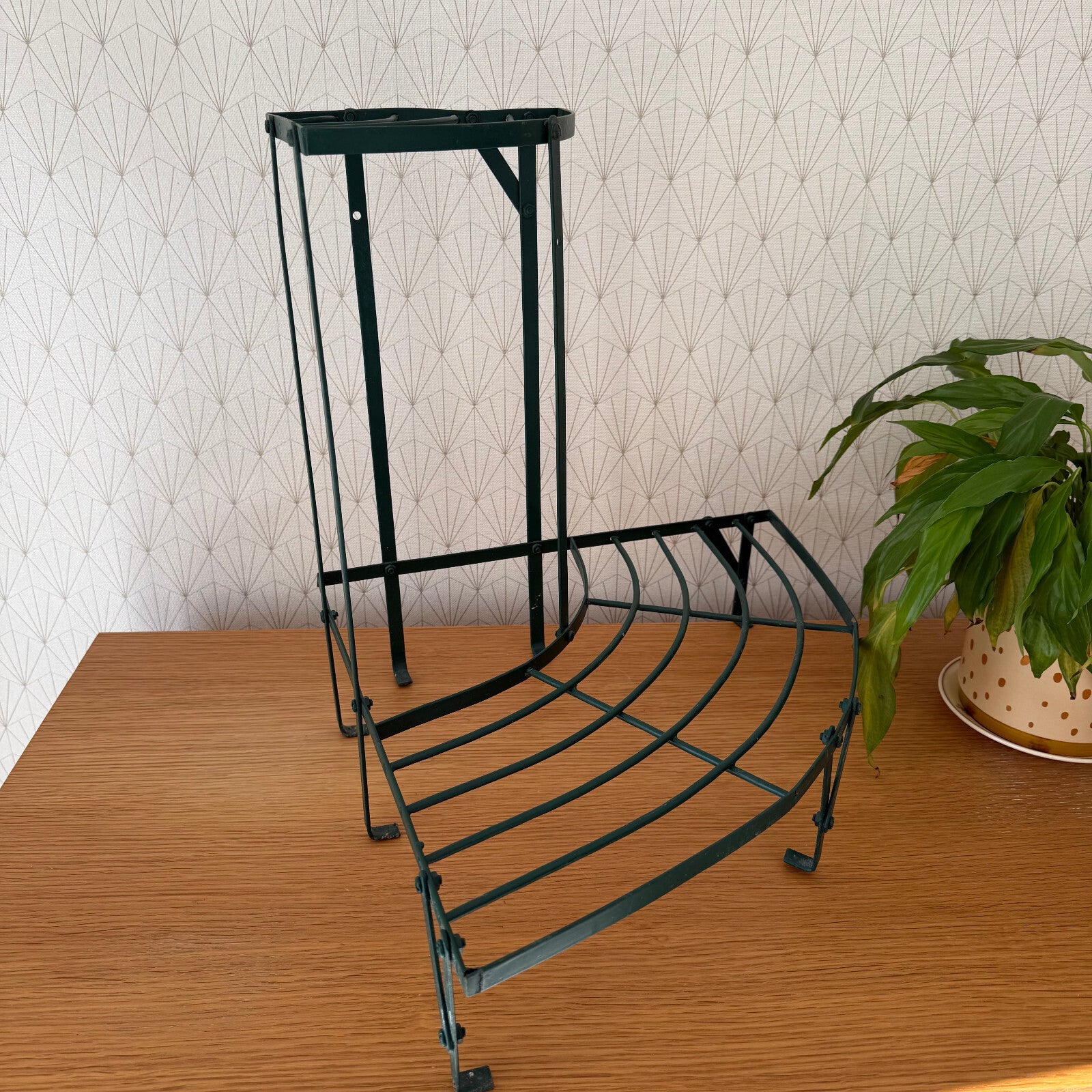 Vintage French Plant Stand Metal Green Two Tier Garden Display 0301253 Unbranded