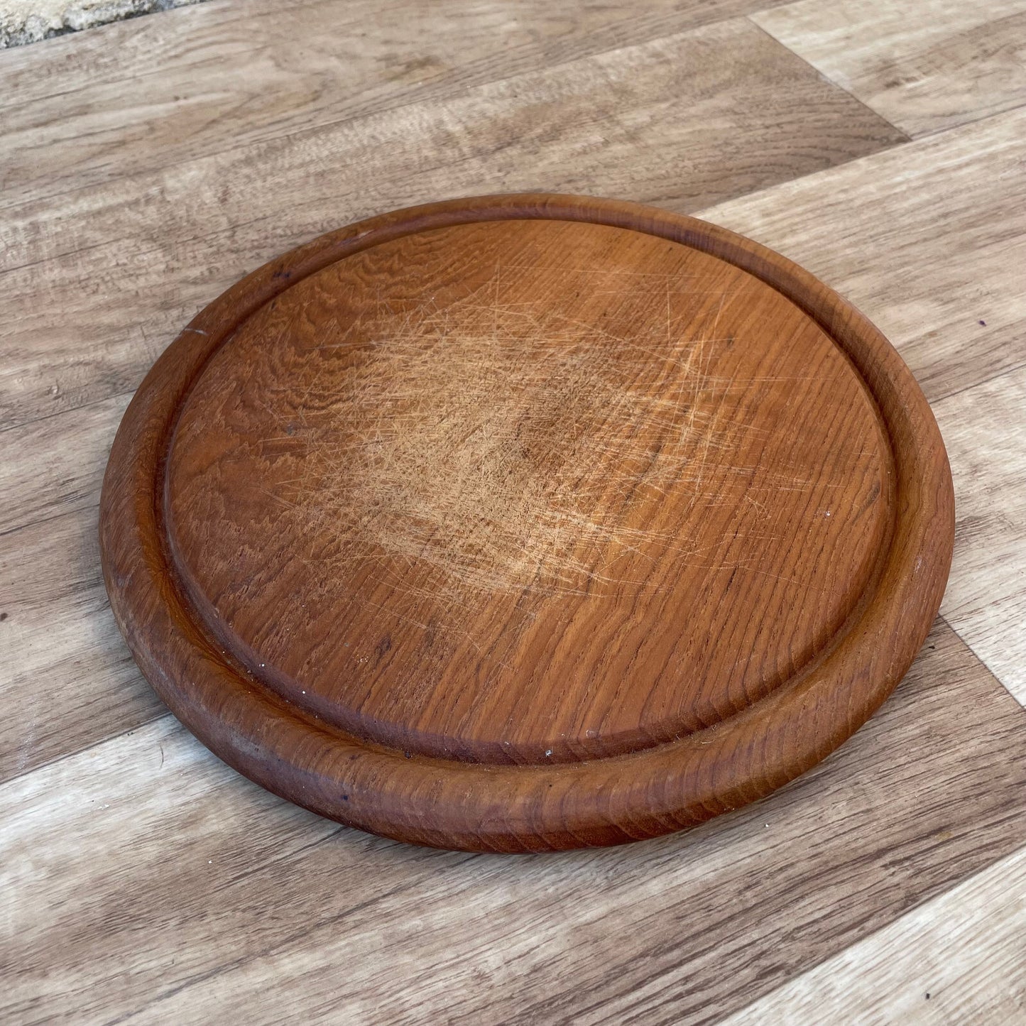 Vintage French Wooden Cutting Board Round Kitchen Chopping Block 2210249 Antique